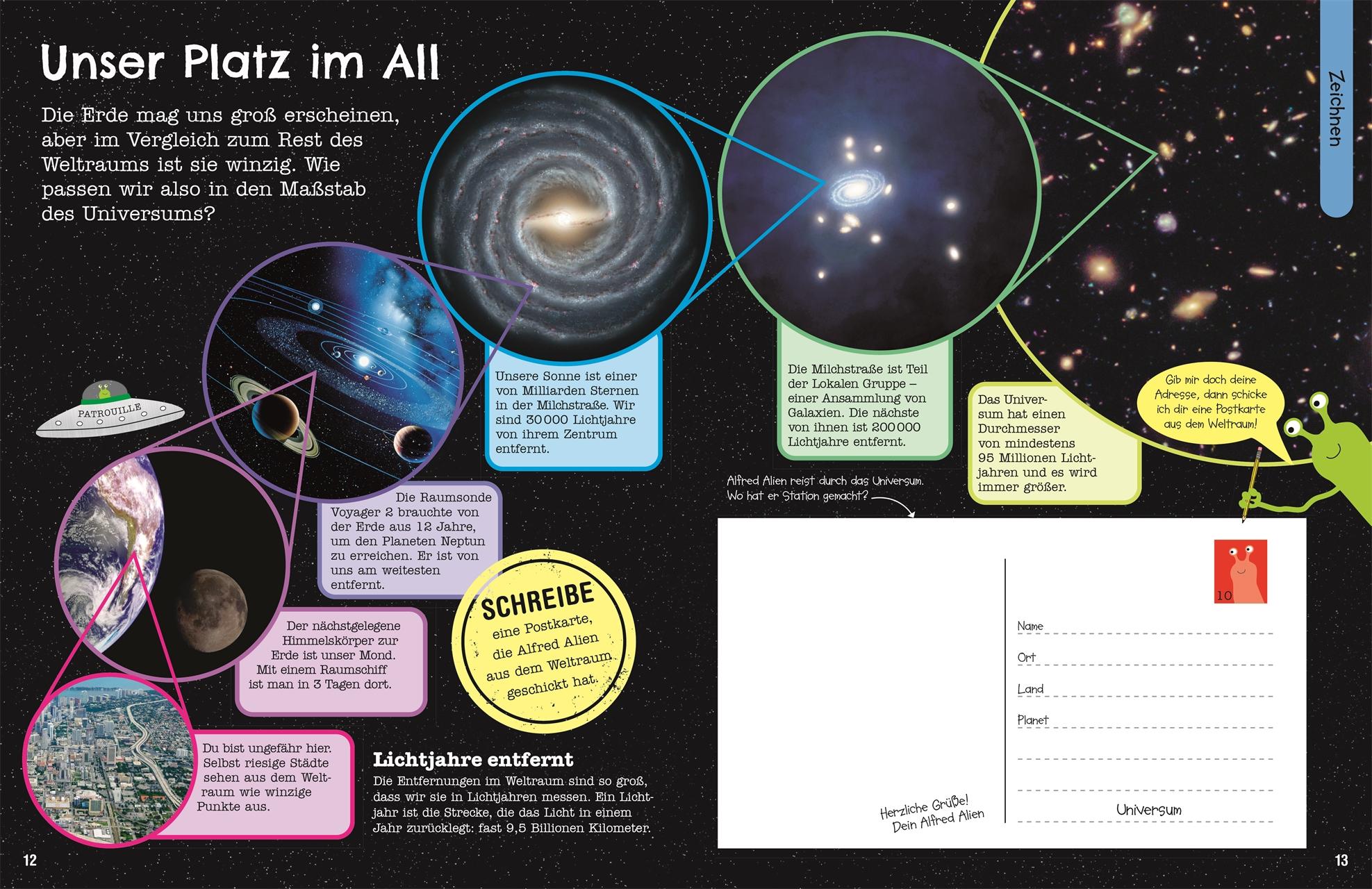Beispielinhalt (Bild) Mein Mitmach-Wissens-Kick. Weltall
