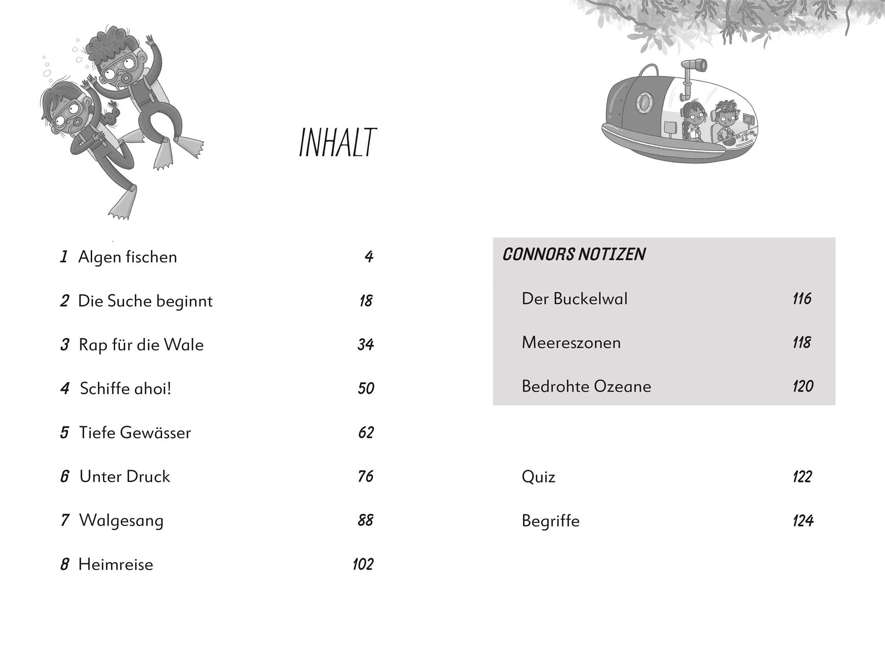 Beispielinhalt (Bild) Ein Fall für die Forscher-Kids 1. Rettet die Wale!