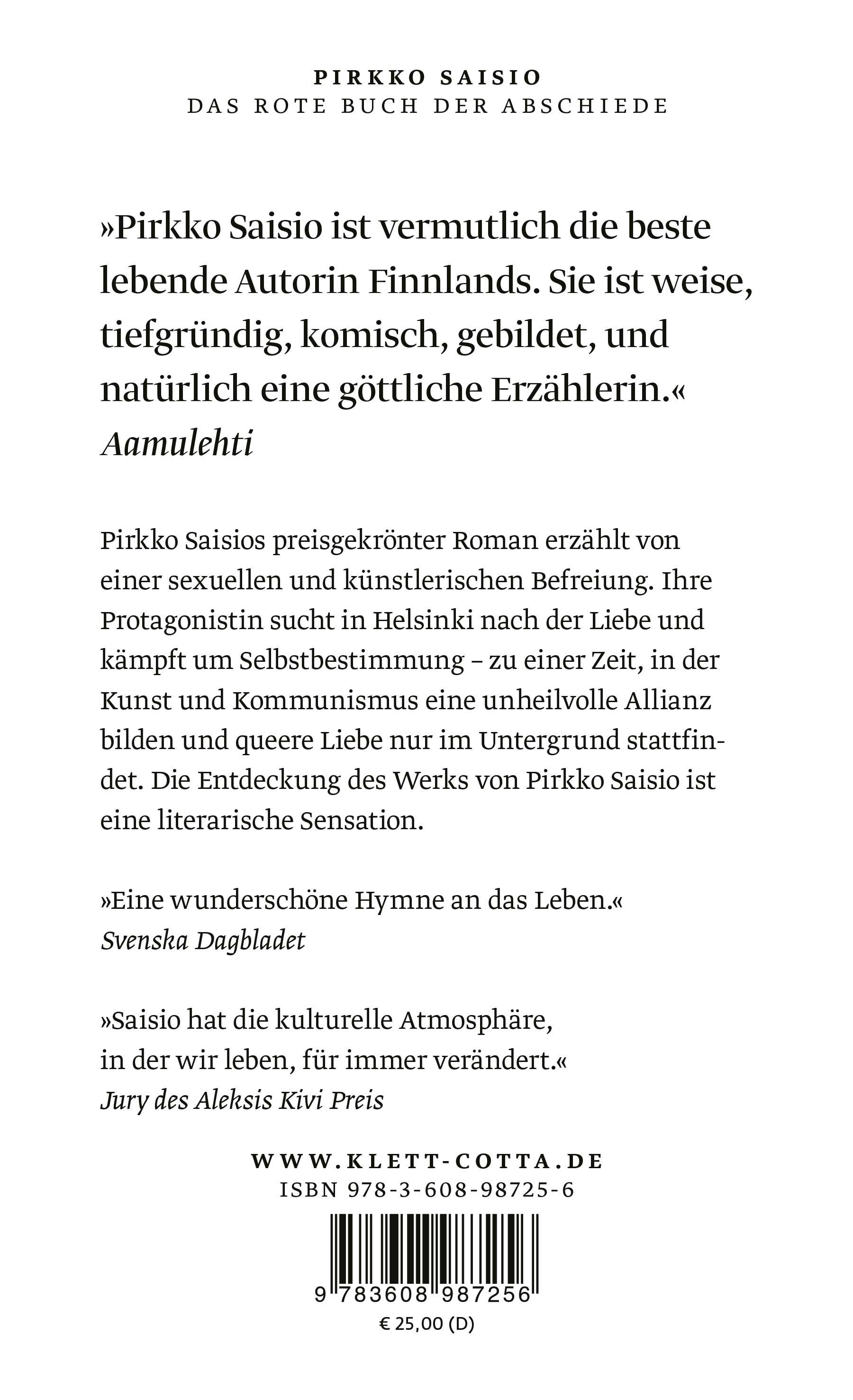 Rückseitencover Das rote Buch der Abschiede