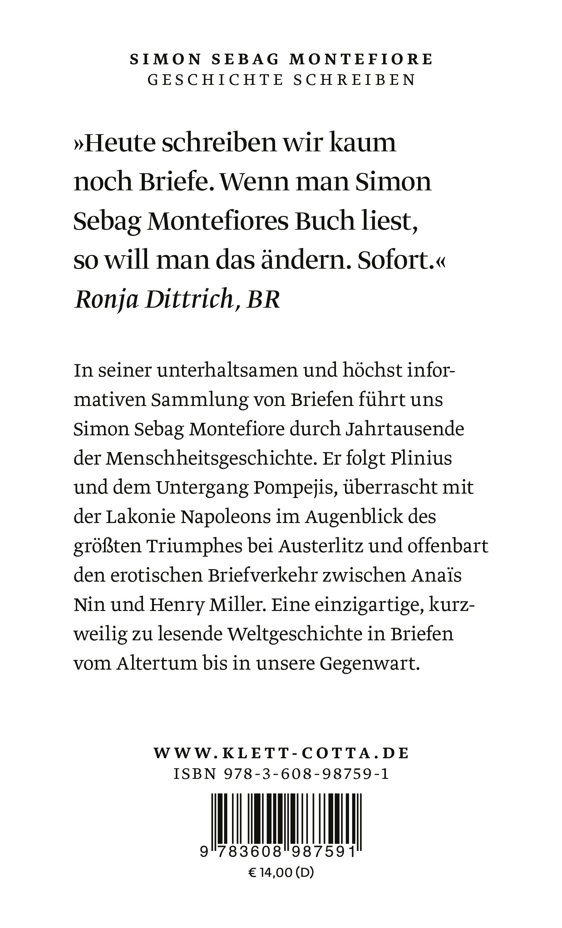 Rückseitencover Geschichte schreiben