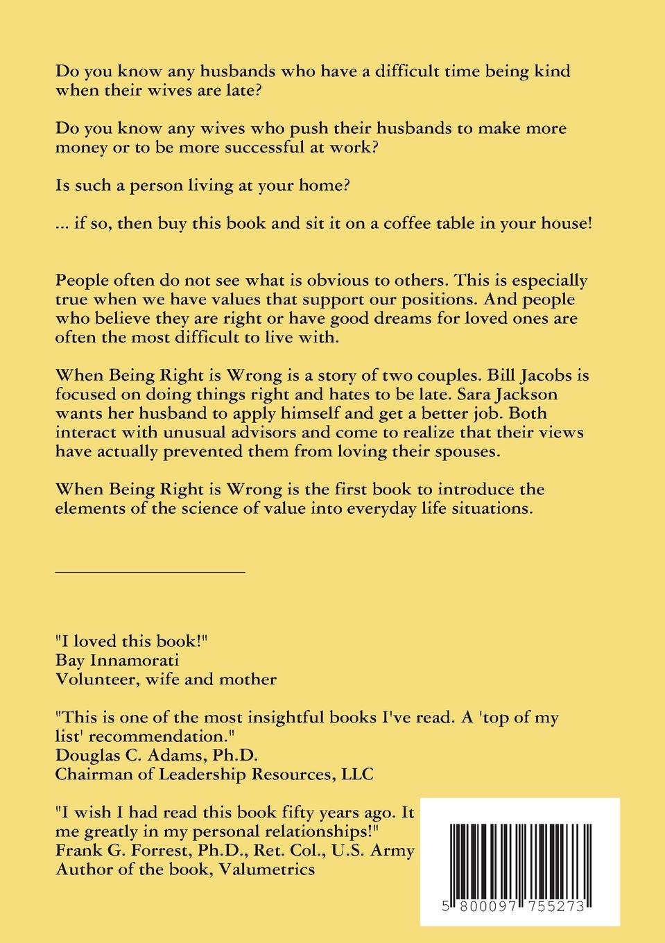 Rückseitencover When Being Right is Wrong