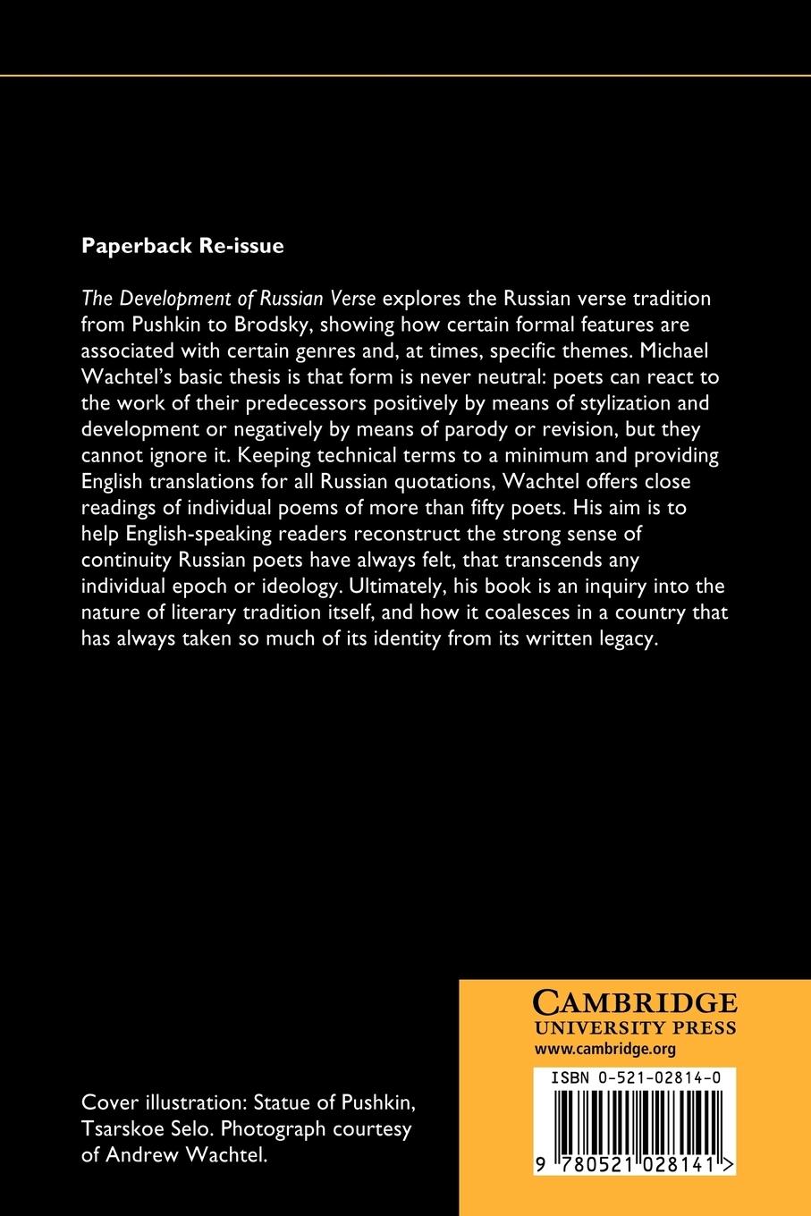 Rückseitencover The Development of Russian Verse
