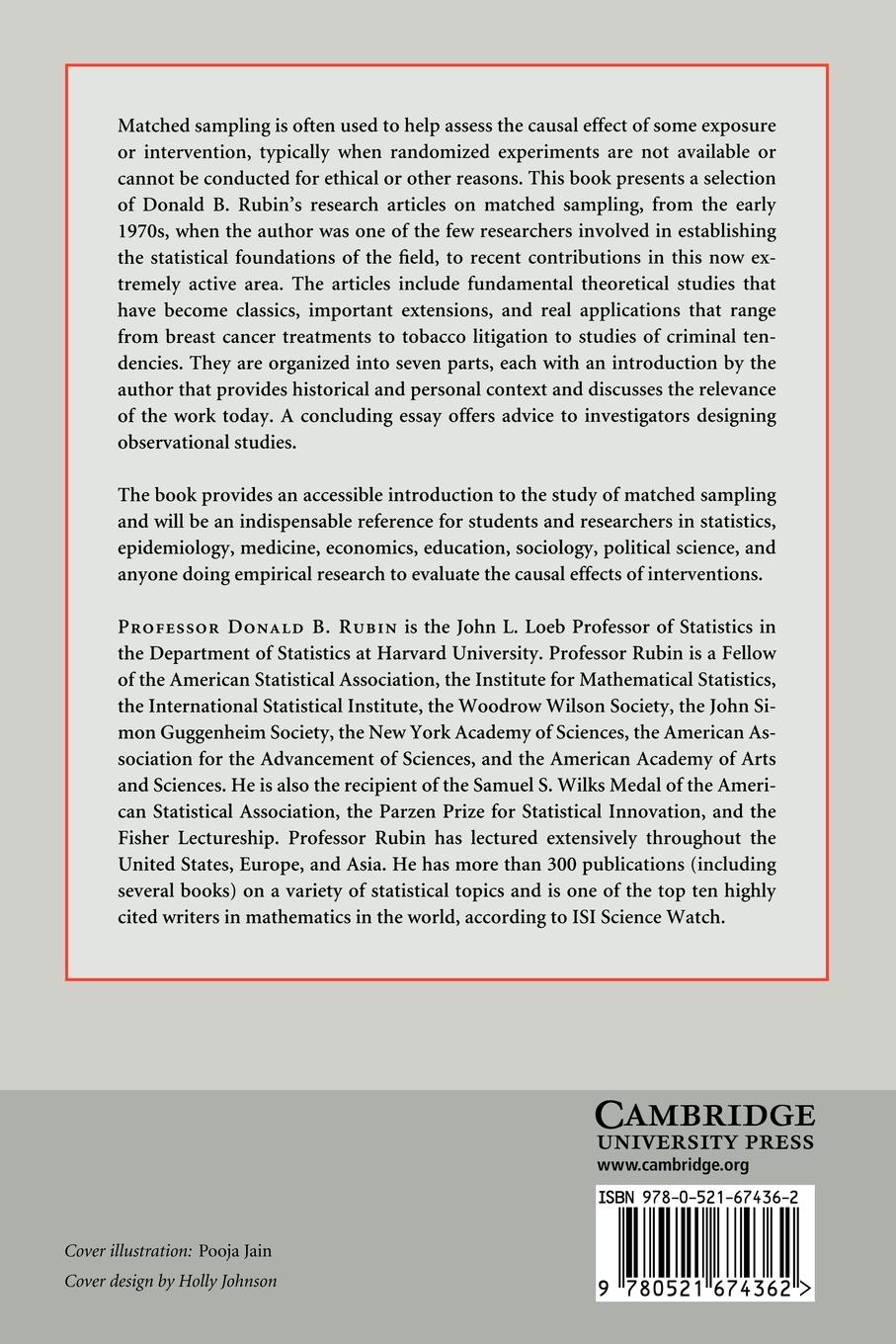 Rückseitencover Matched Sampling for Causal Effects