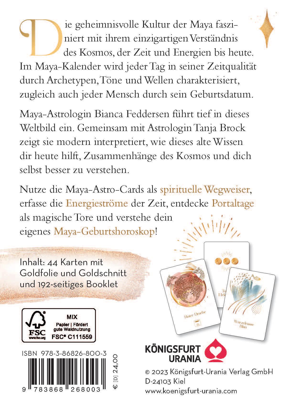 Rückseitencover Maya-Astro-Cards: 44 astrologische Orakelkarten mit Booklet