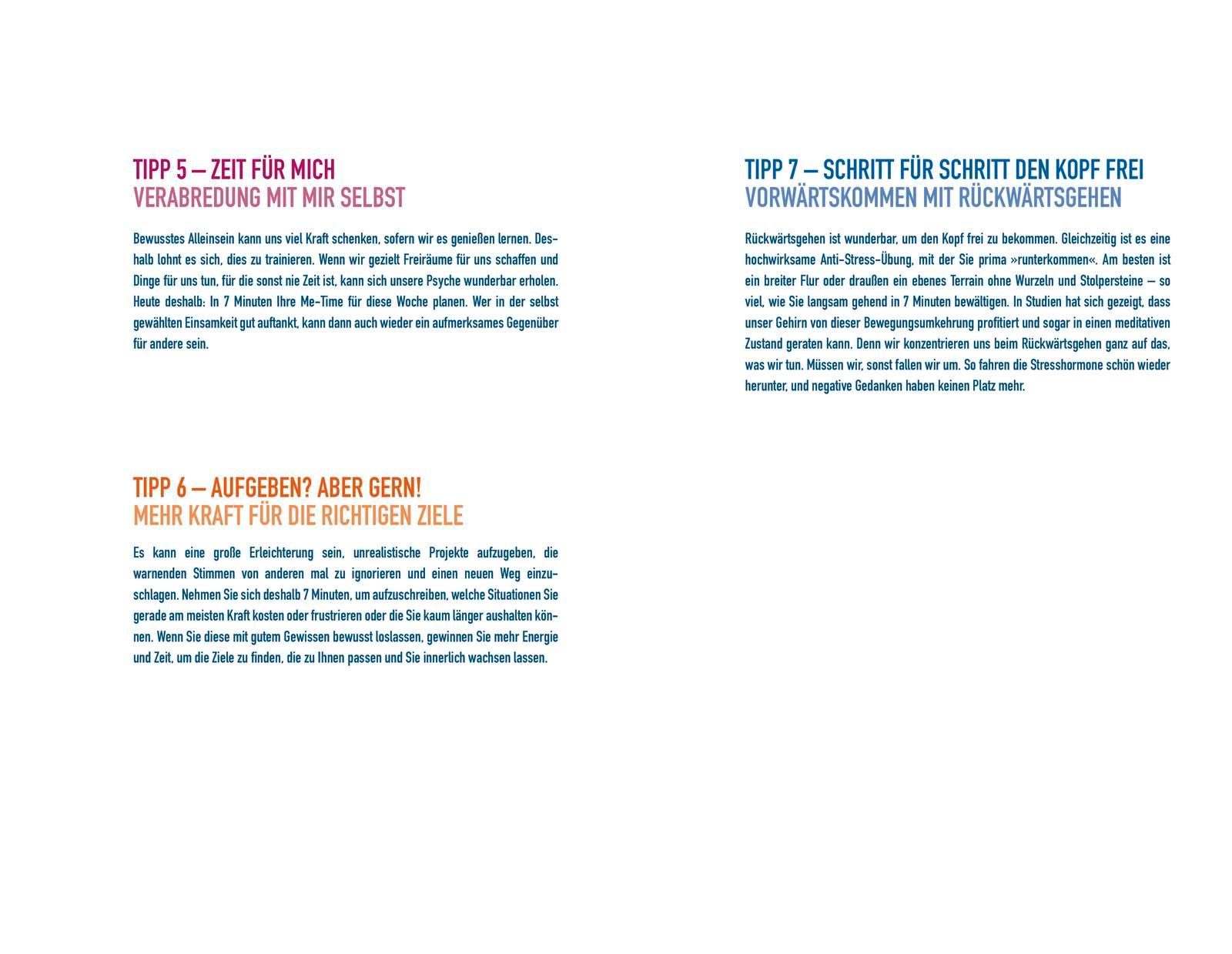 Beispielinhalt (Bild) 7 Minuten am Tag endlich kraftvoll und gelassen