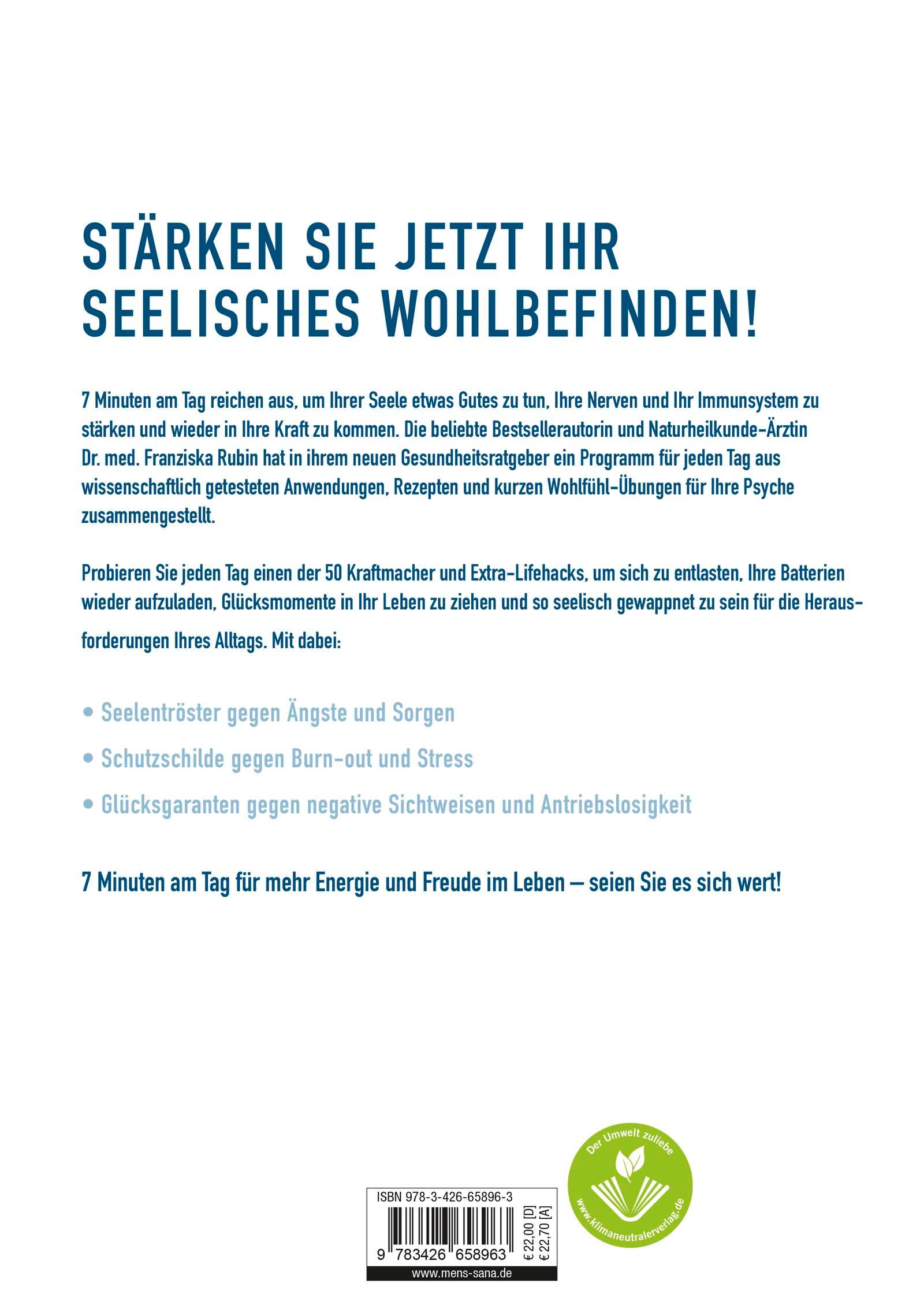 Rückseitencover 7 Minuten am Tag endlich kraftvoll und gelassen