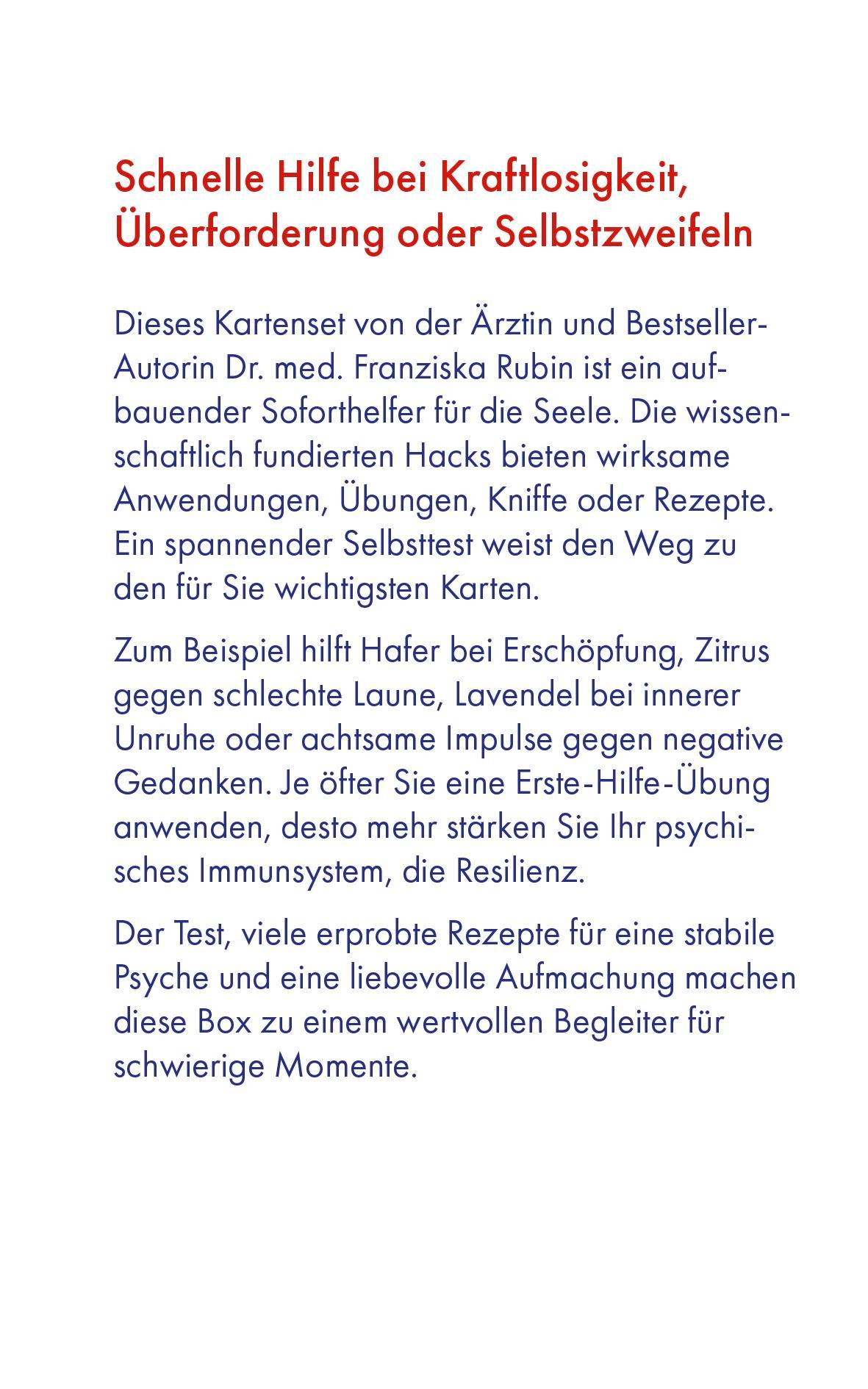 Rückseitencover Die Erste-Hilfe-Box für die Seele