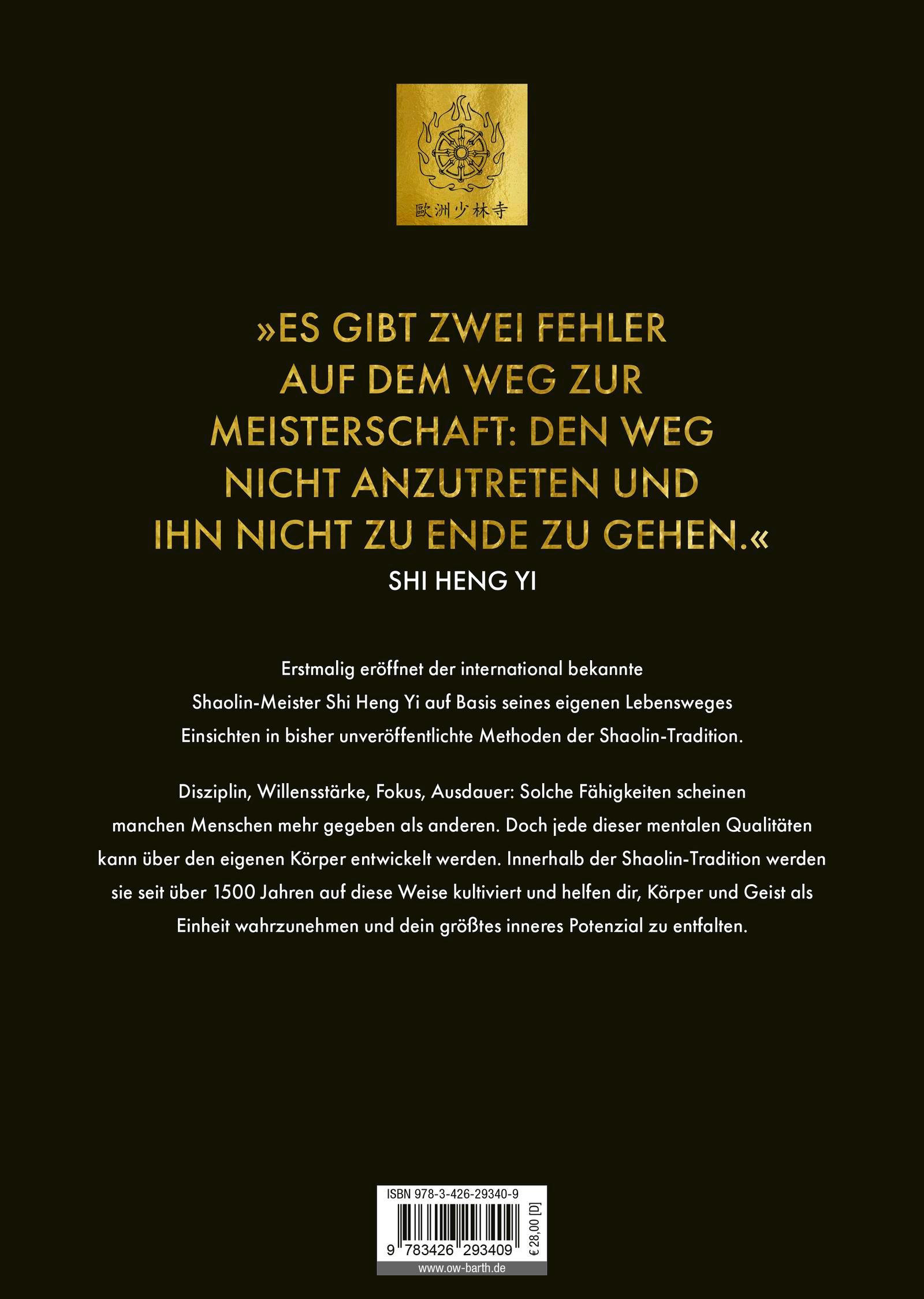 Rückseitencover Shaolin Spirit