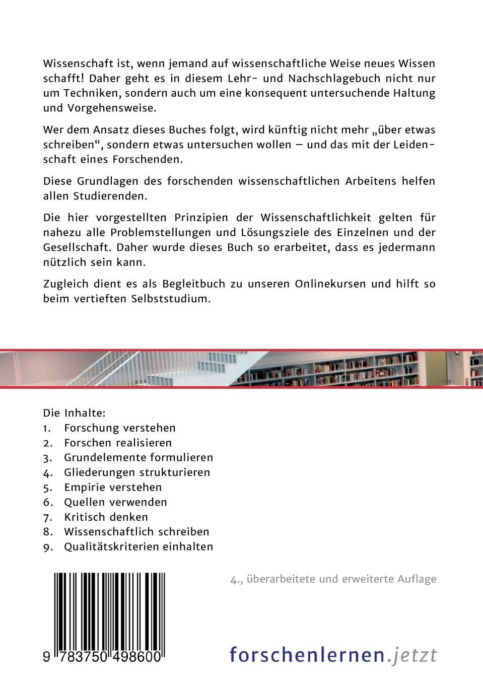 Rückseitencover Forschen lernen