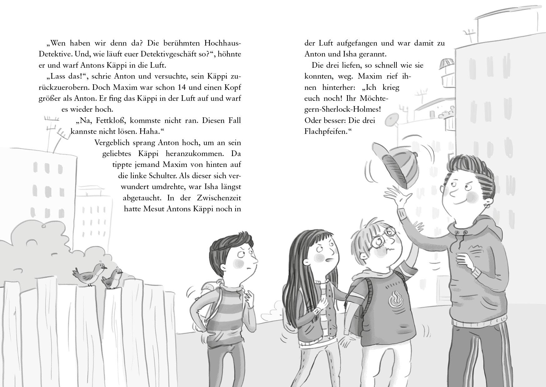 Beispielinhalt (Bild) Die Hochhaus-Detektive - Achtung, Handyfalle! (Die Hochhaus-Detektive-Reihe Band 2)