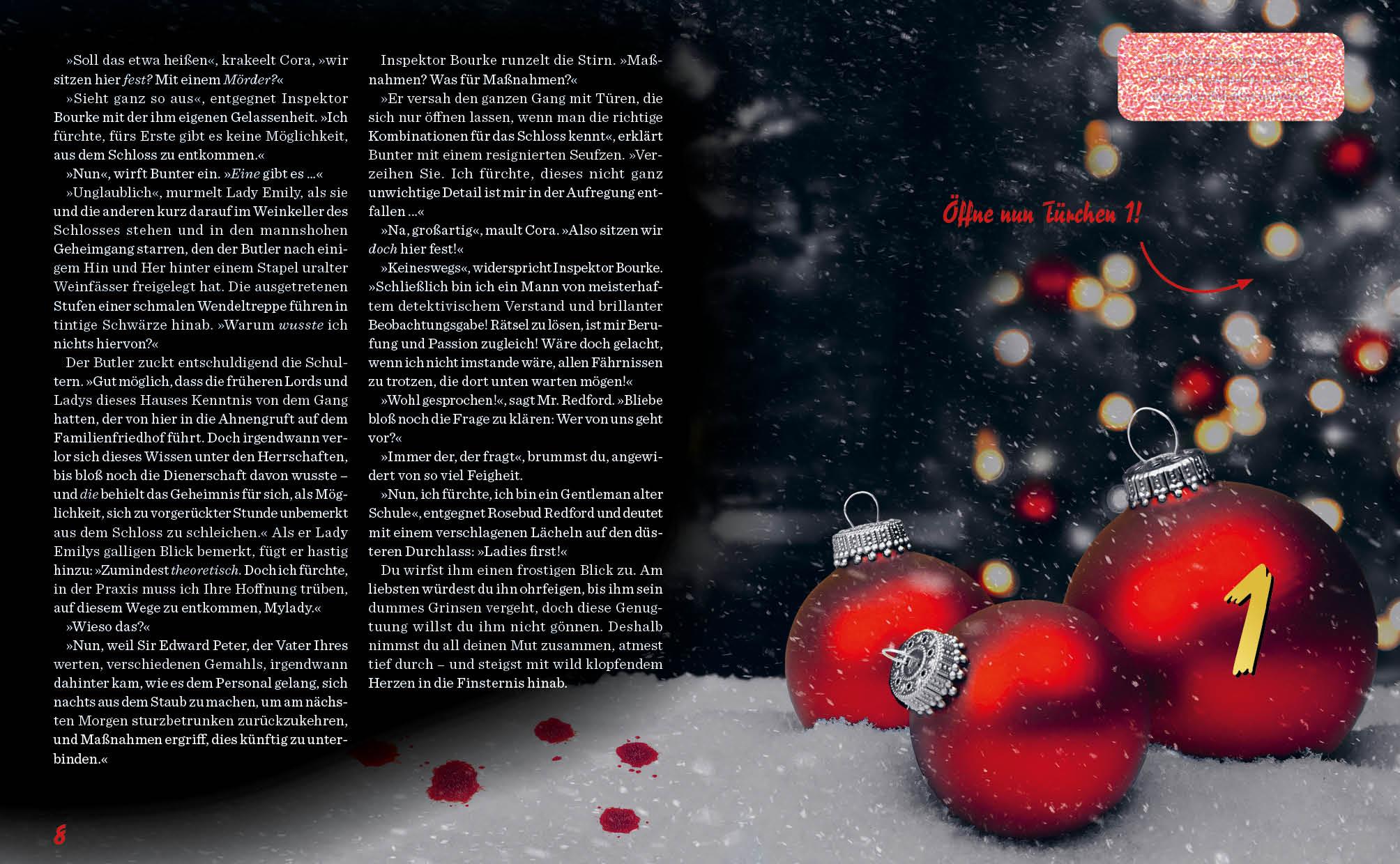 Beispielinhalt (Bild) Der offizielle Escape-Adventskalender zum Original Krimidinner®: O du Tödliche - Weihnachten bei den Ashtonburrys