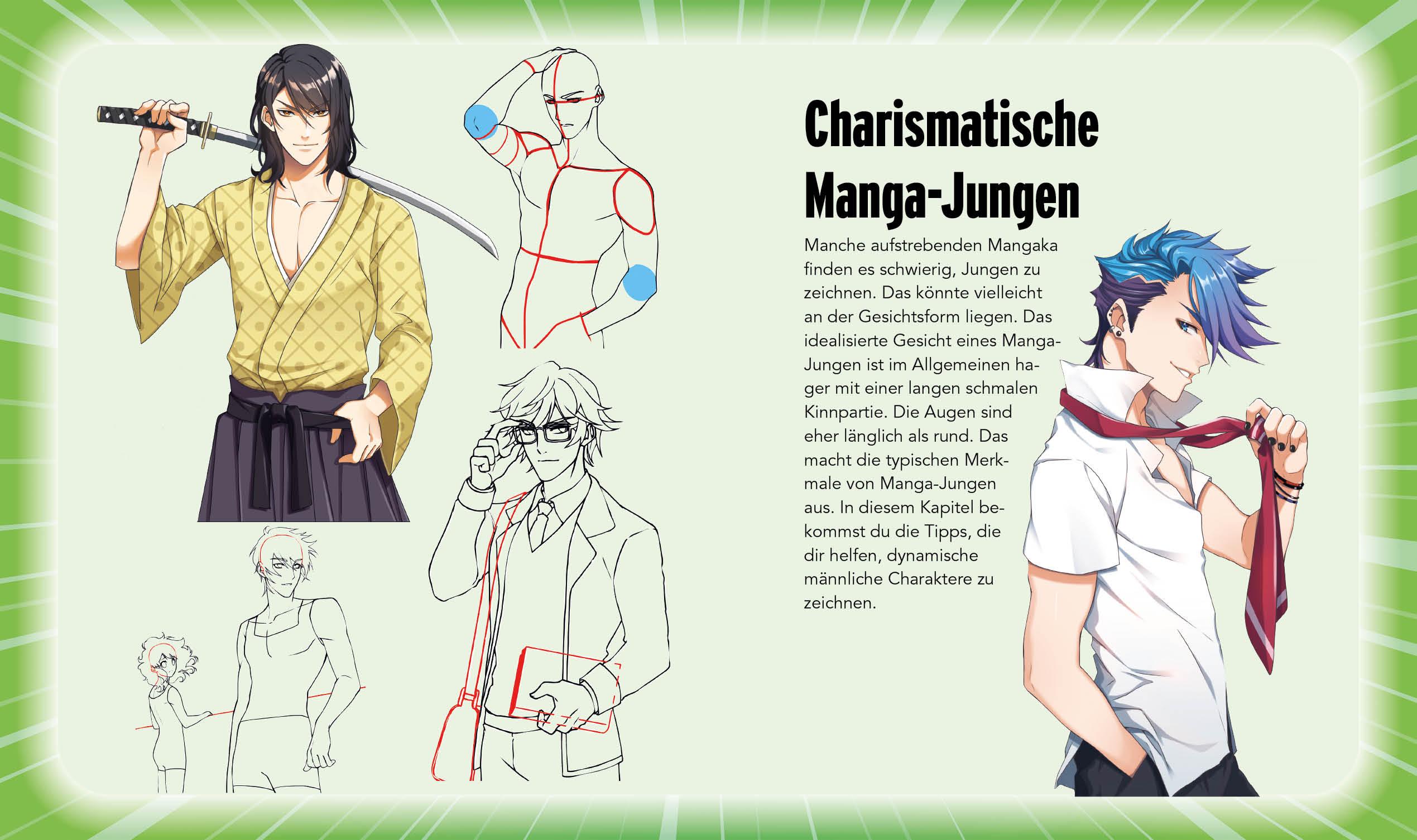 Beispielinhalt (Bild) 100 Manga-Figuren zeichnen