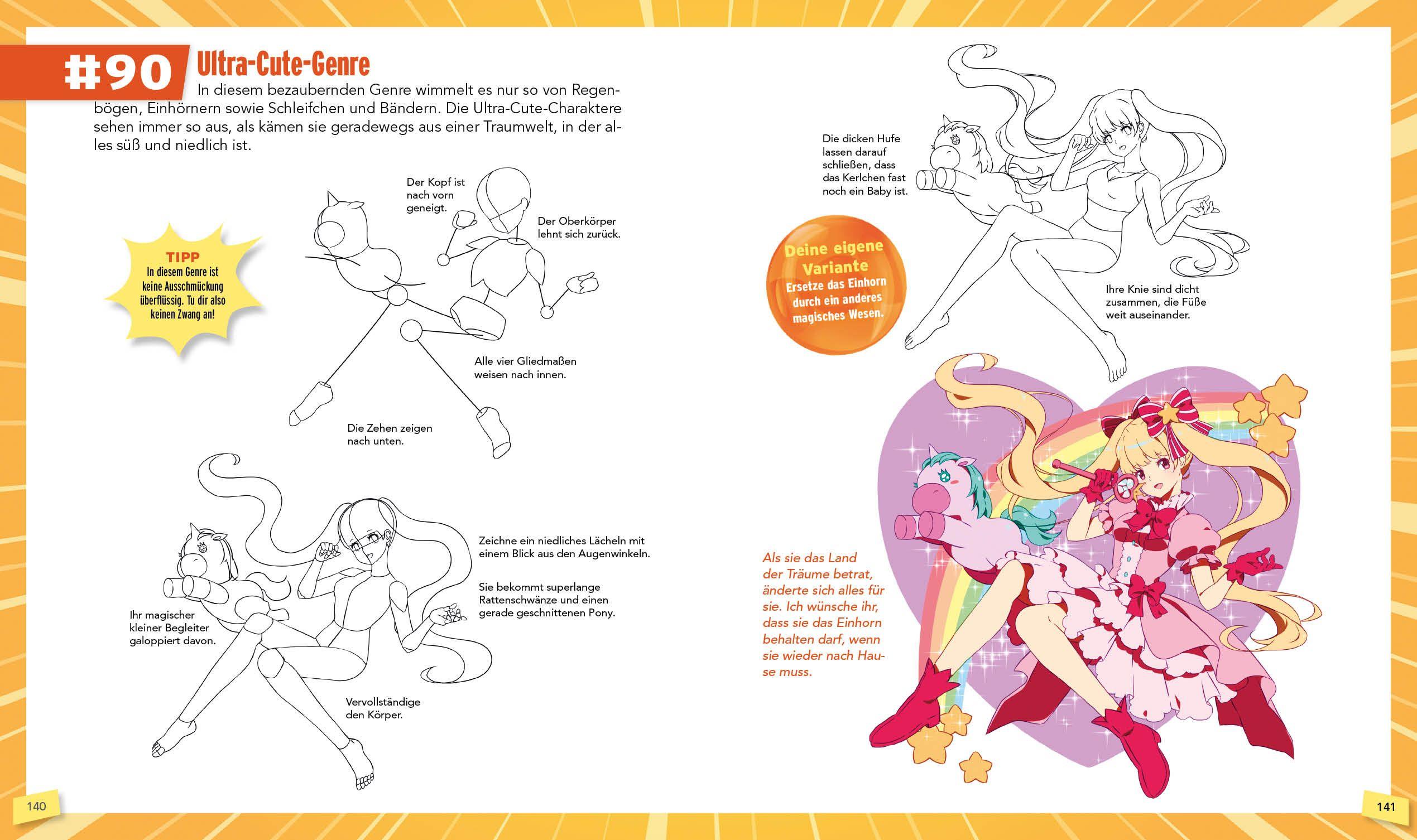 Beispielinhalt (Bild) 100 Manga-Figuren zeichnen