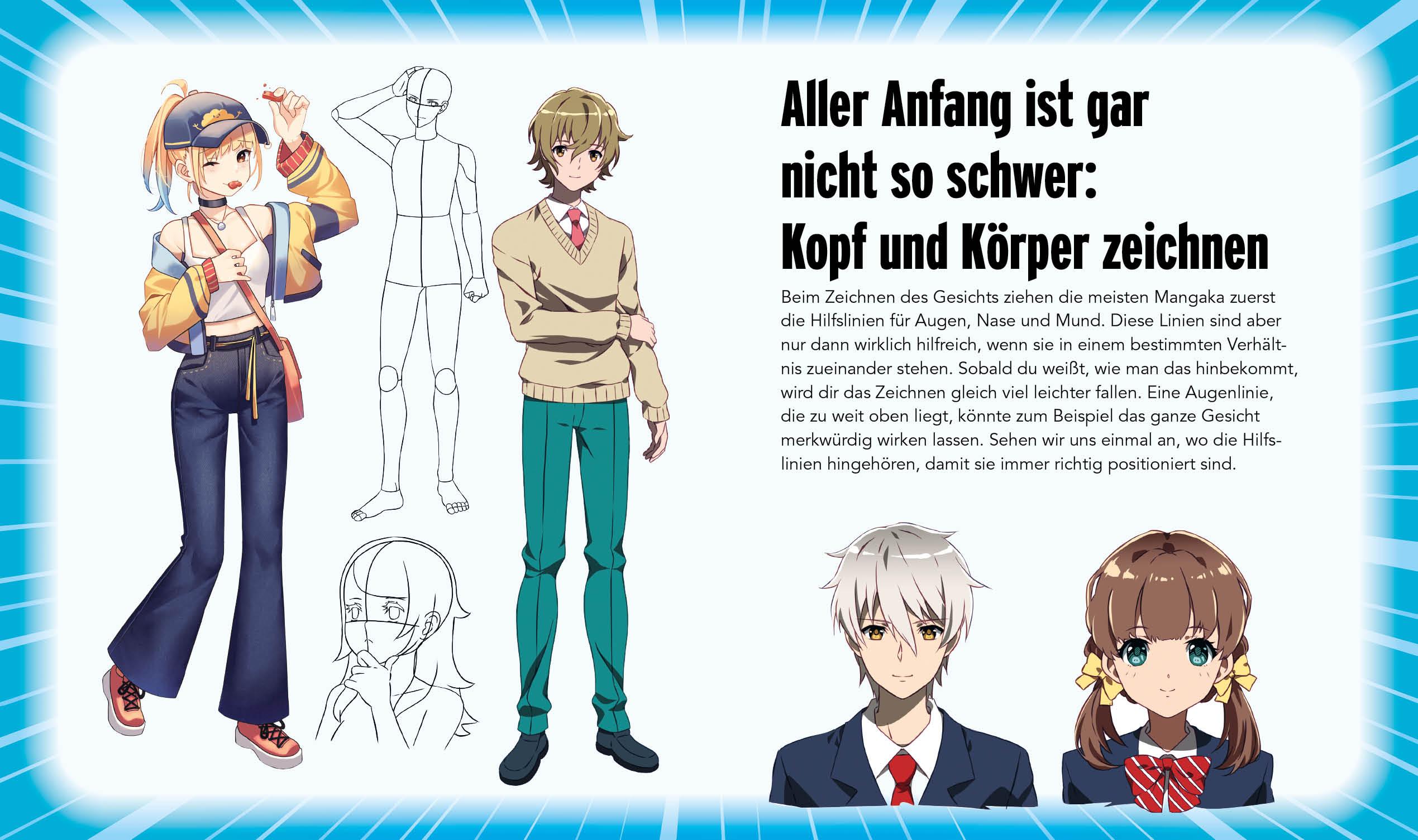 Beispielinhalt (Bild) 100 Manga-Figuren zeichnen