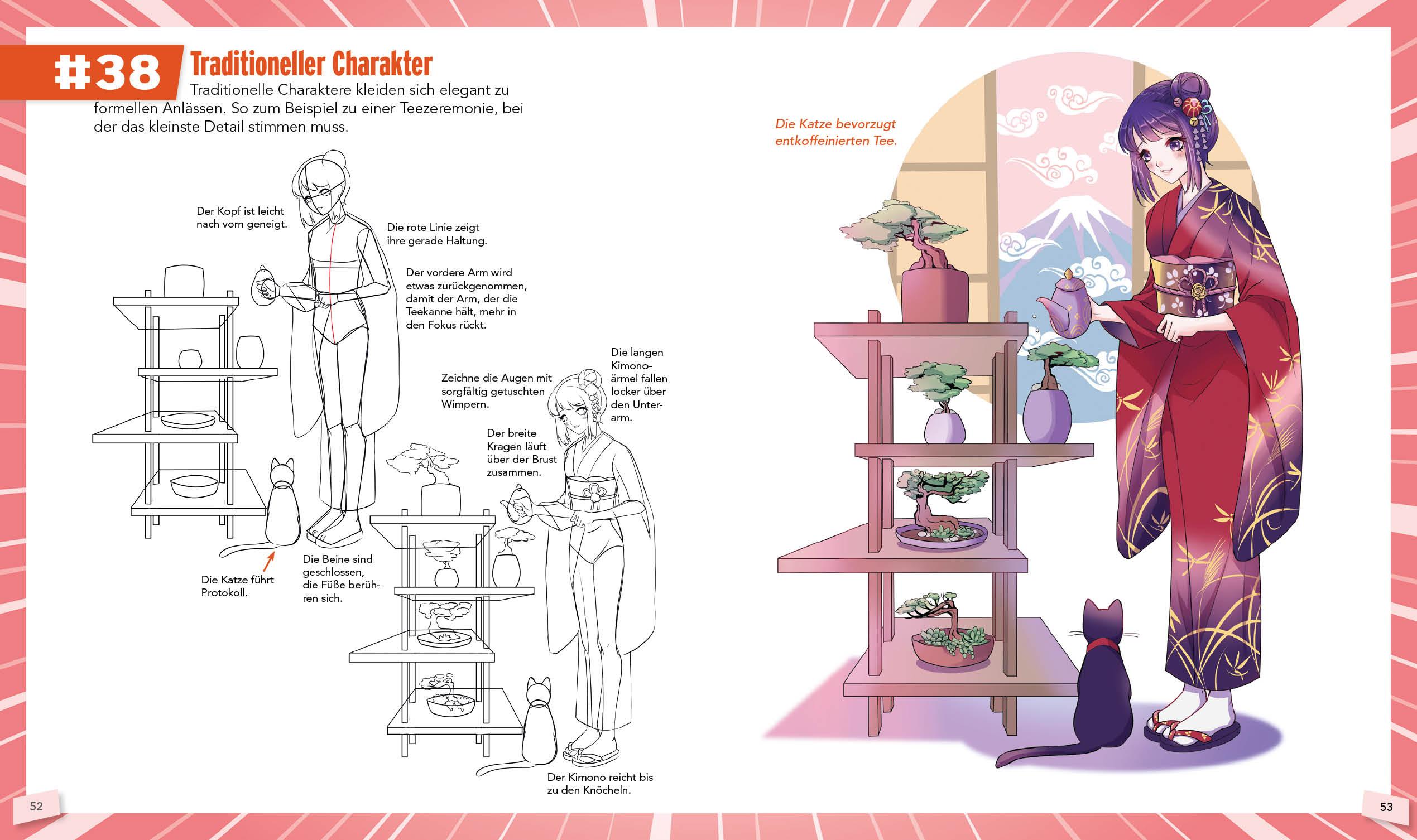 Beispielinhalt (Bild) 100 Manga-Figuren zeichnen