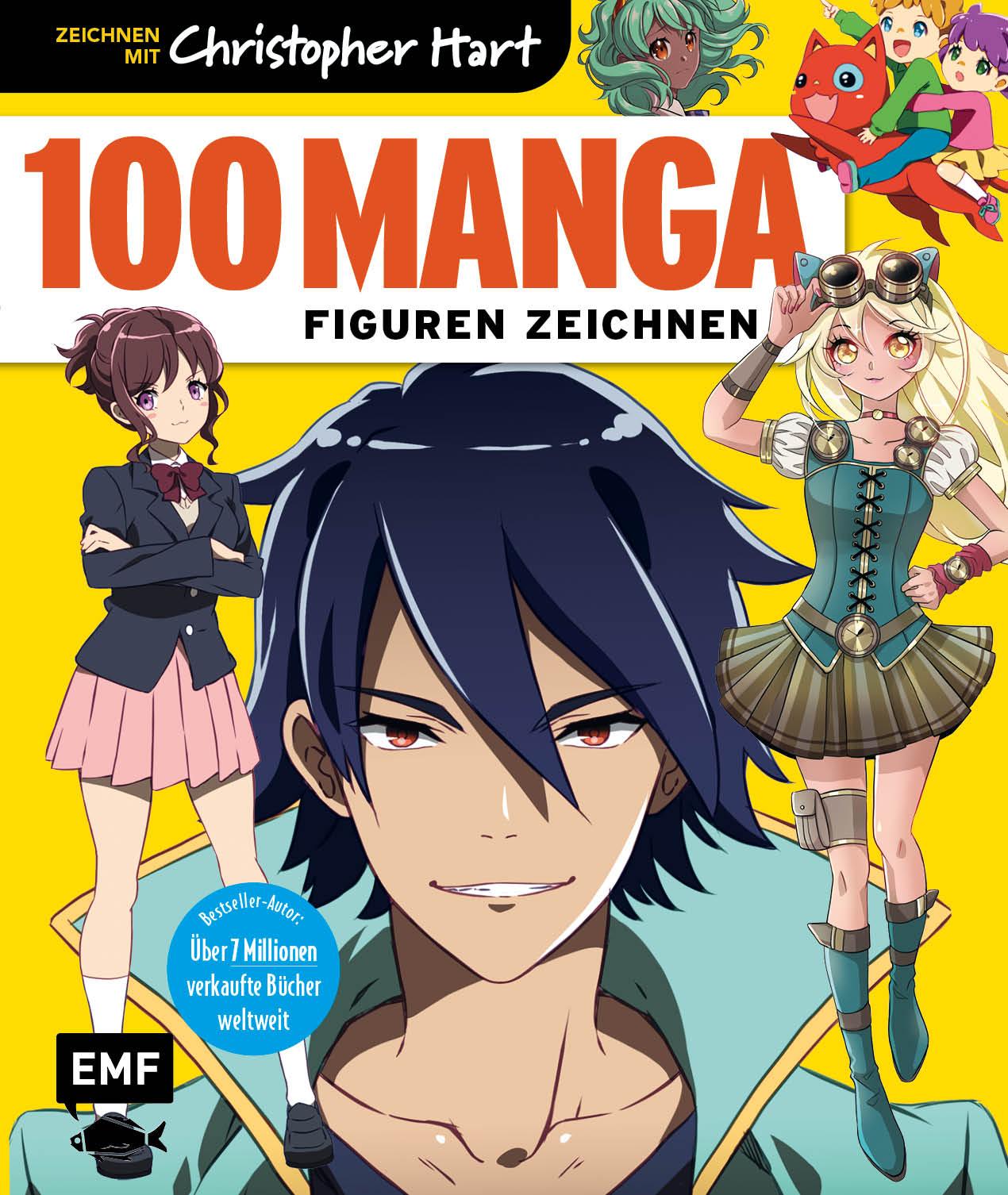 Vorderes Coverbild 100 Manga-Figuren zeichnen