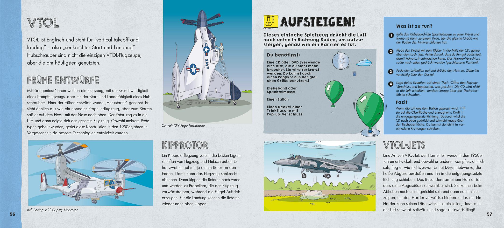 Beispielinhalt (Bild) Das XXL-Entdecker-Set - Geniale Flieger: 6 Modelle zum Selberbauen, Sachbuch, Experimente und faszinierende Flugmaschinen