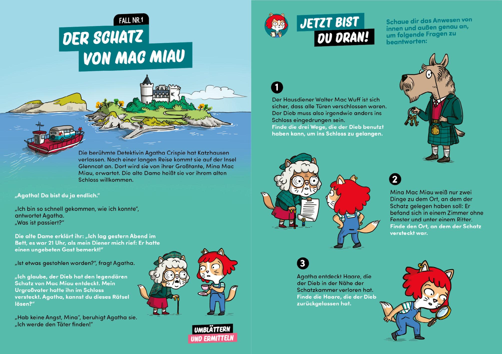 Beispielinhalt (Bild) Agatha Crispie auf Spurensuche - Geschichten mit Bilderrätseln