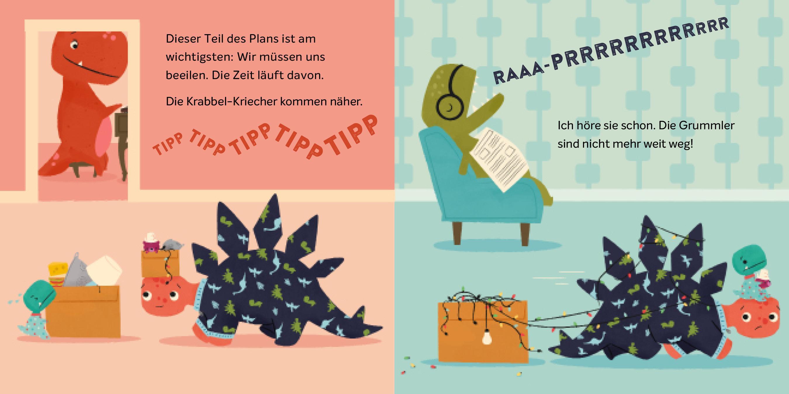 Beispielinhalt (Bild) Der kleine T-Rex und seine Abenteuer