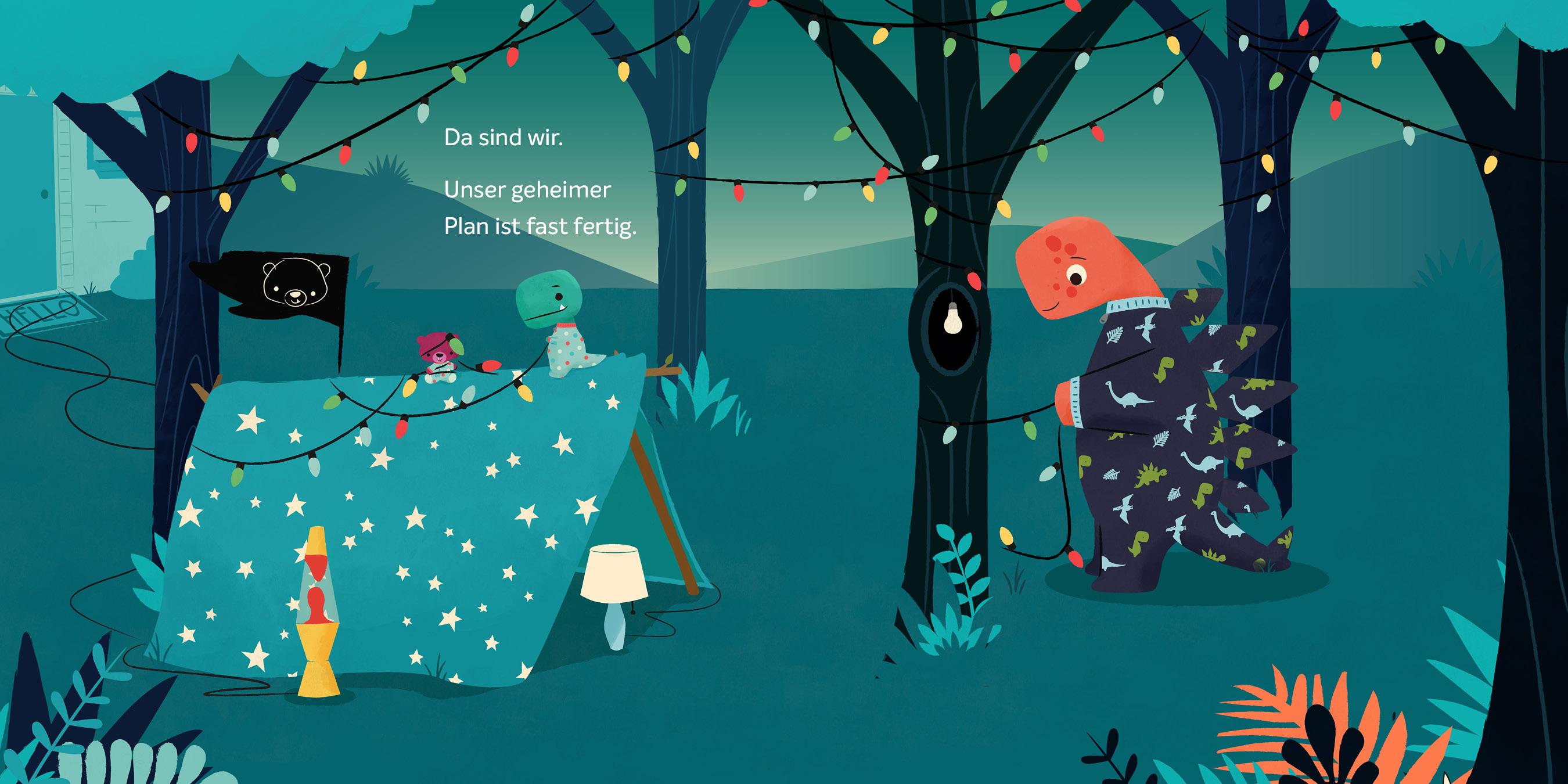 Beispielinhalt (Bild) Der kleine T-Rex und seine Abenteuer