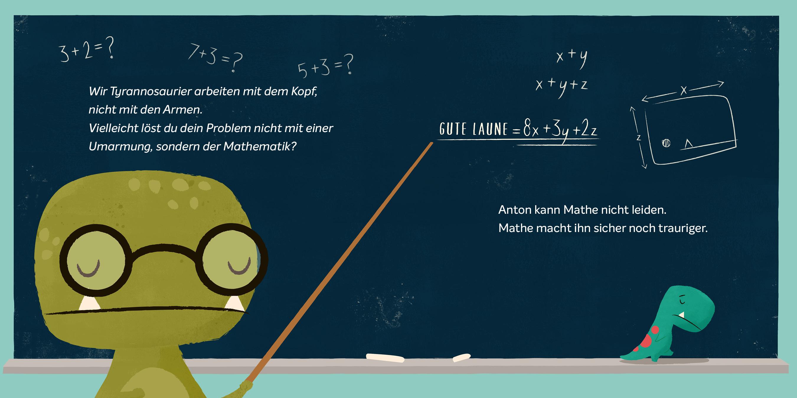 Beispielinhalt (Bild) Der kleine T-Rex und seine Abenteuer