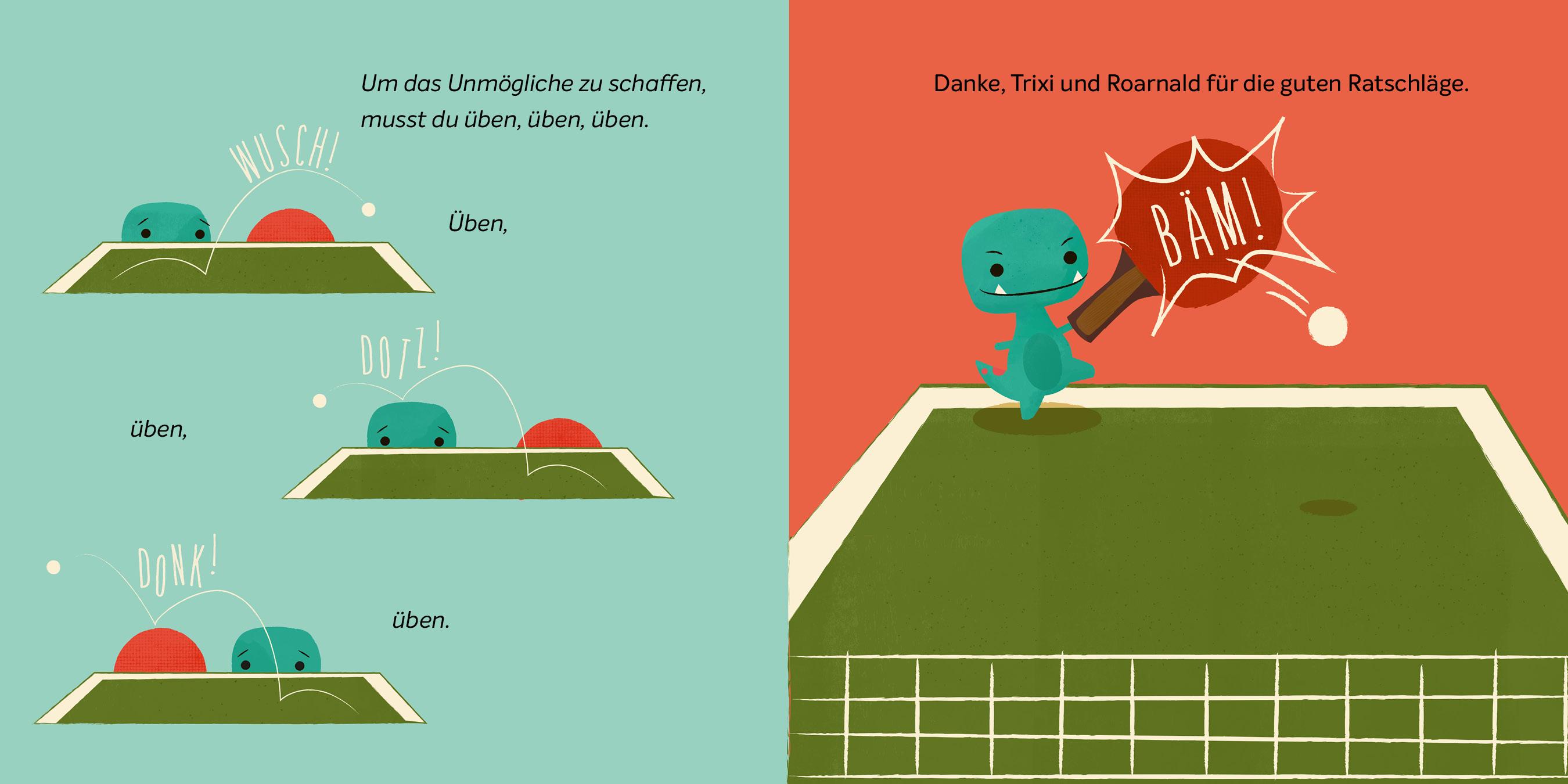 Beispielinhalt (Bild) Der kleine T-Rex und seine Abenteuer