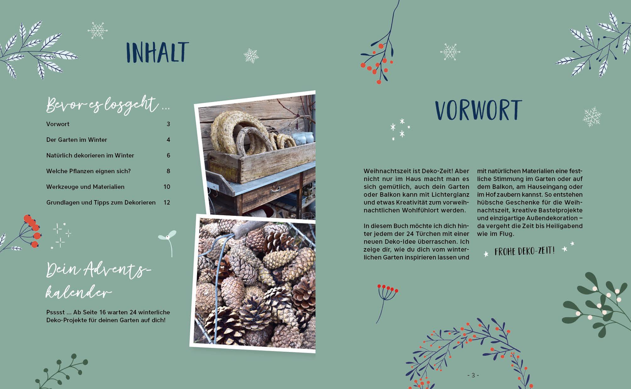 Beispielinhalt (Bild) Mein Adventskalender-Buch: Gartendeko-Liebe