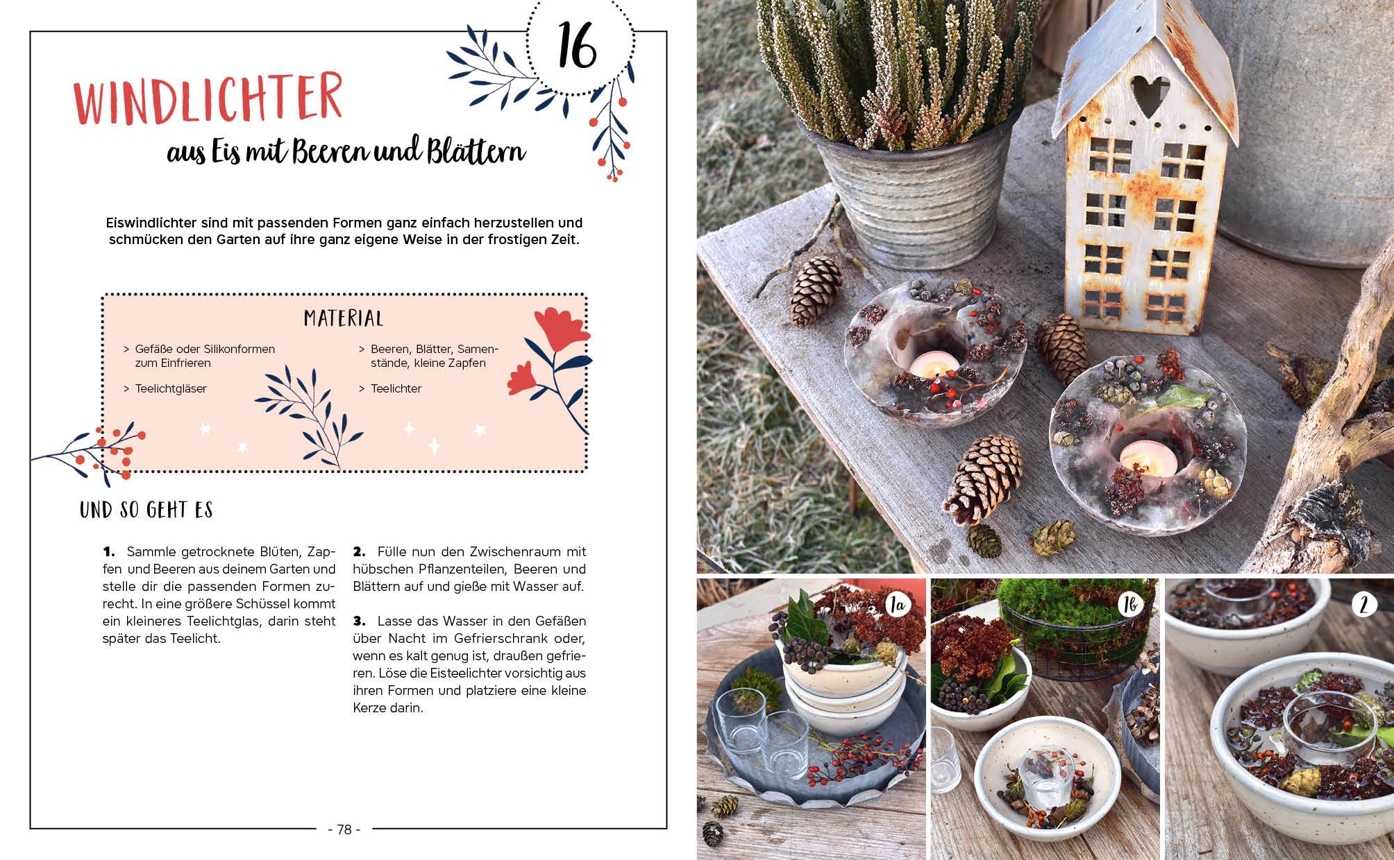 Beispielinhalt (Bild) Mein Adventskalender-Buch: Gartendeko-Liebe