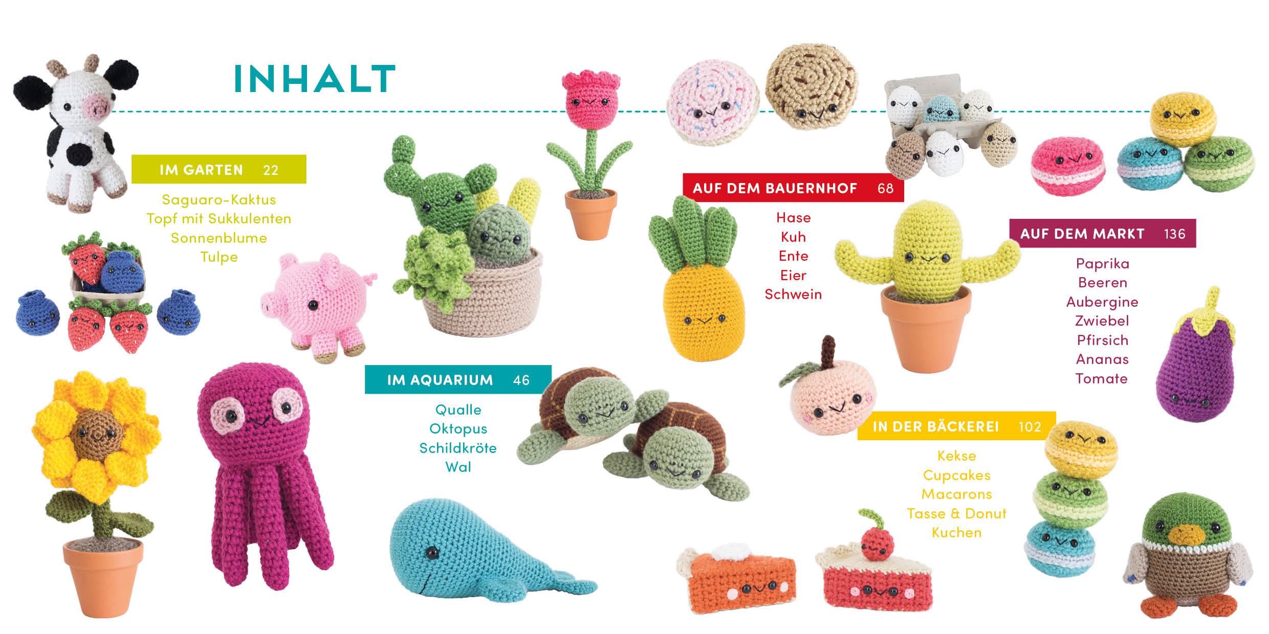 Beispielinhalt (Bild) Meine kunterbunte Amigurumi-Welt - super einfach 25 niedliche Figuren häkeln