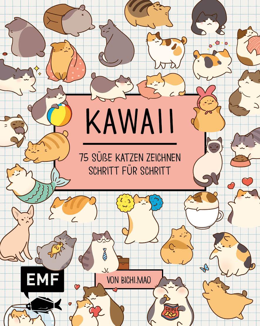 Vorderes Coverbild Kawaii: 75 süße Katzen zeichnen - Mit Schritt-Anleitungen