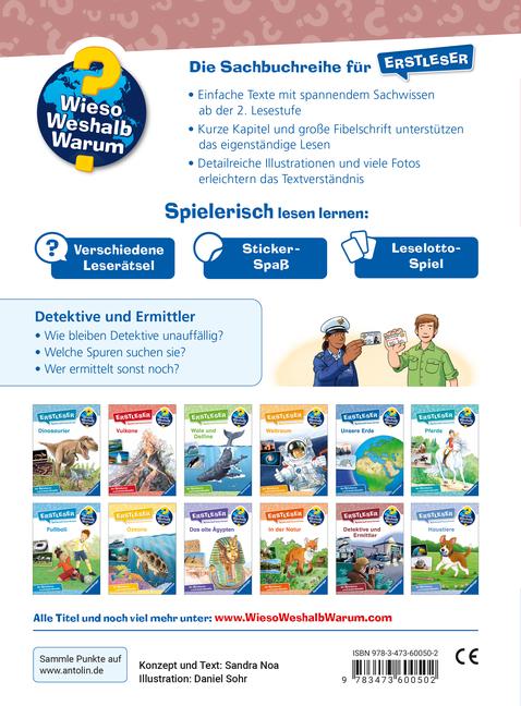 Beispielinhalt (Bild) Wieso? Weshalb? Warum? Erstleser, Band 11 - Detektive und Ermittler