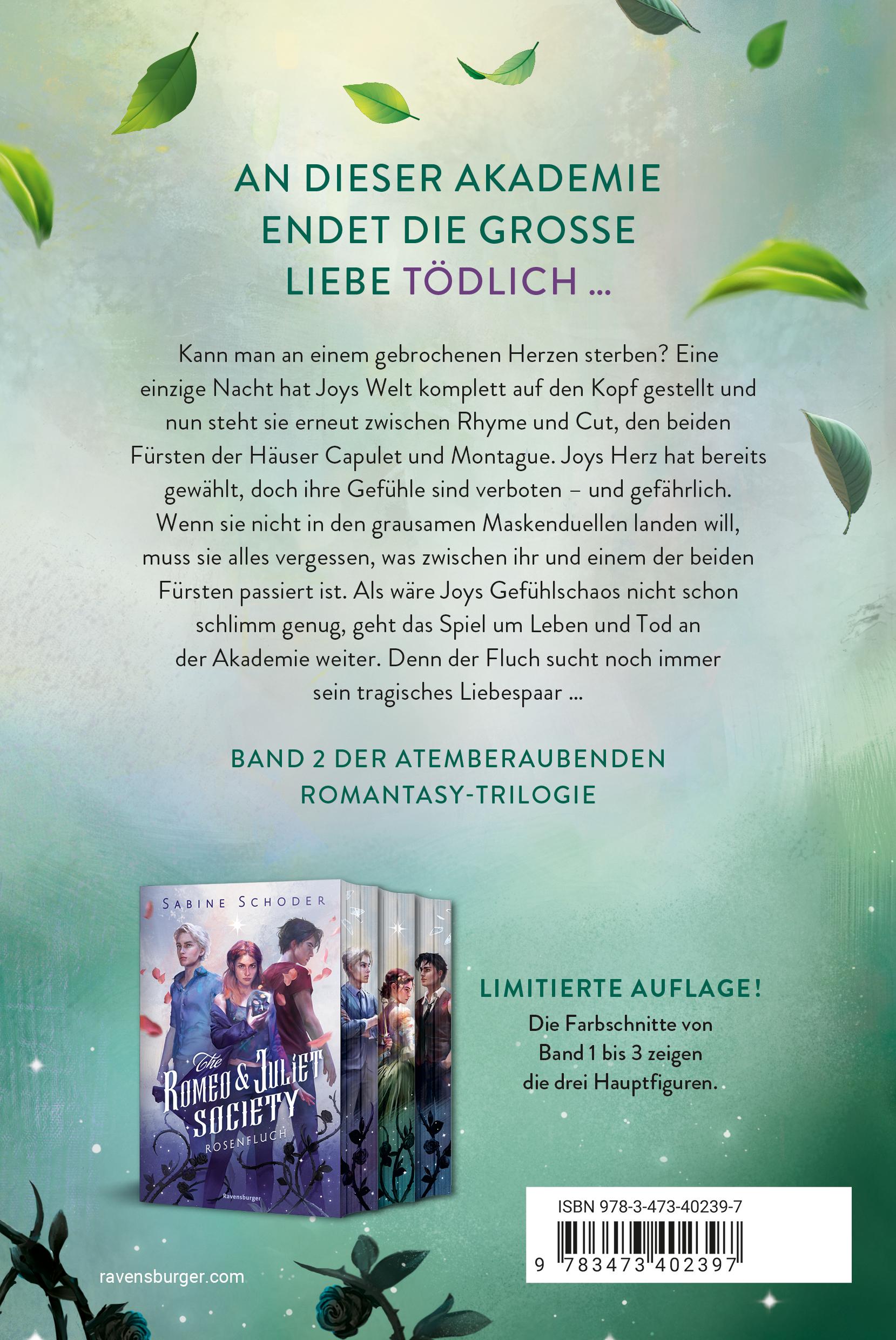 Rückseitencover The Romeo & Juliet Society, Band 2 - Schlangenkuss