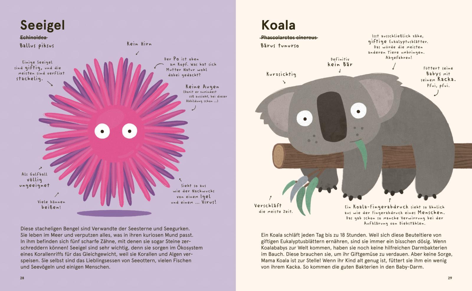 Beispielinhalt (Bild) Das Lexikon einzigartiger Tiere