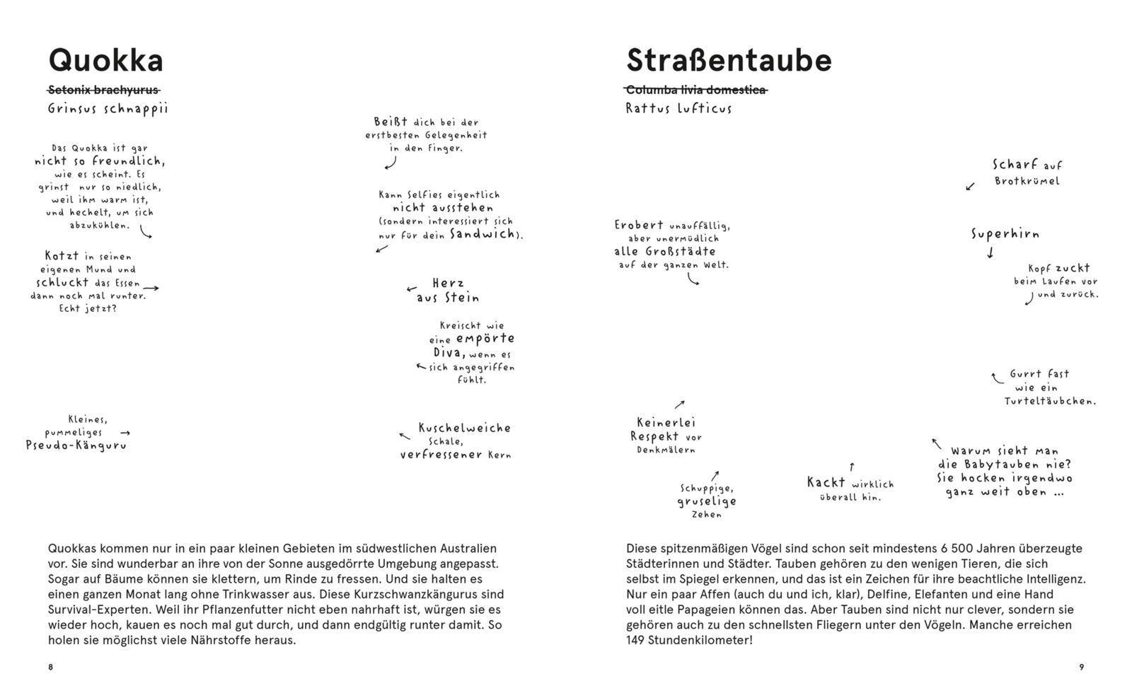 Beispielinhalt (Bild) Das Lexikon einzigartiger Tiere