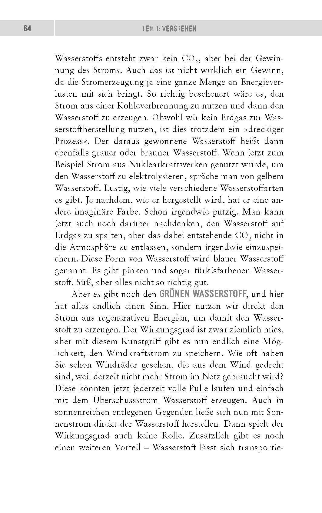 Beispielinhalt (Bild) Grün-Blau ist der Wasserstoff