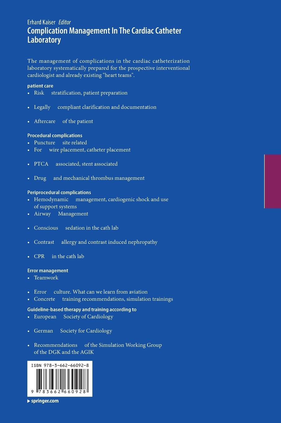 Rückseitencover Complication Management In The Cardiac Catheter Laboratory
