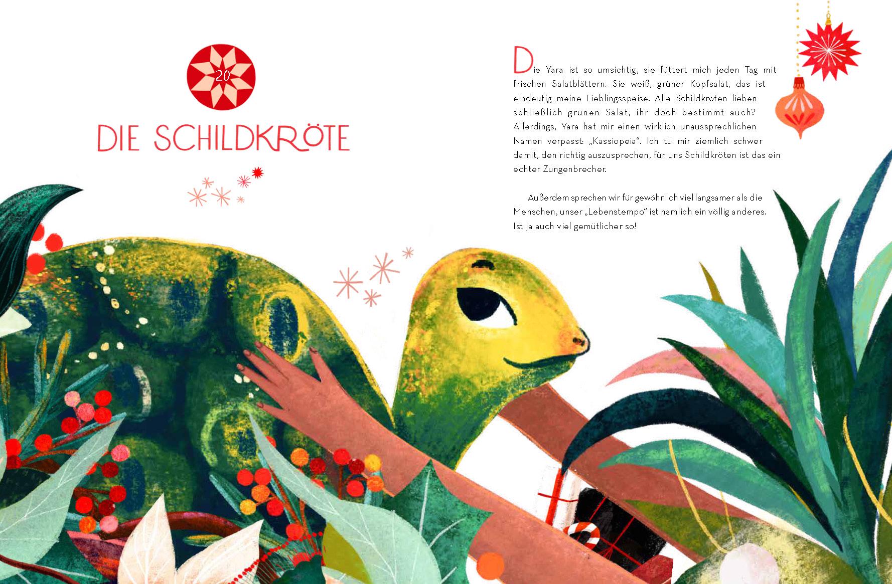 Beispielinhalt (Bild) Tierisch wilde Weihnachten - 24 Tiere erzählen - Das Weihnachtsbuch für Naturfreaks