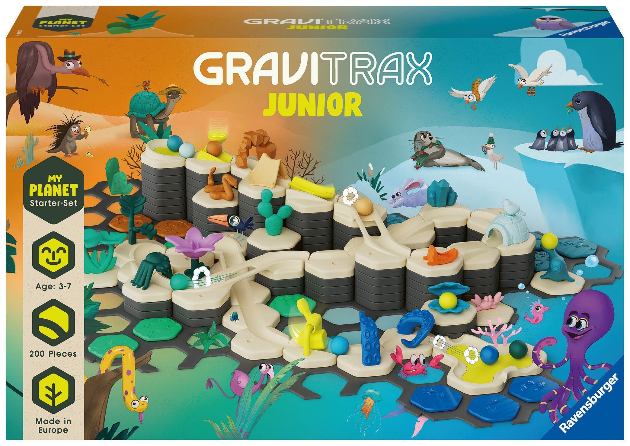 Vorderes Coverbild Ravensburger GraviTrax Junior Starter-Set XXL - Erweiterbare Kugelbahn für Kinder, Murmelbahn aus umweltfreundlichen Materialen mit Themenwelten, Lernspielzeug und Konstruktionsspielzeug ab 3 Jahren