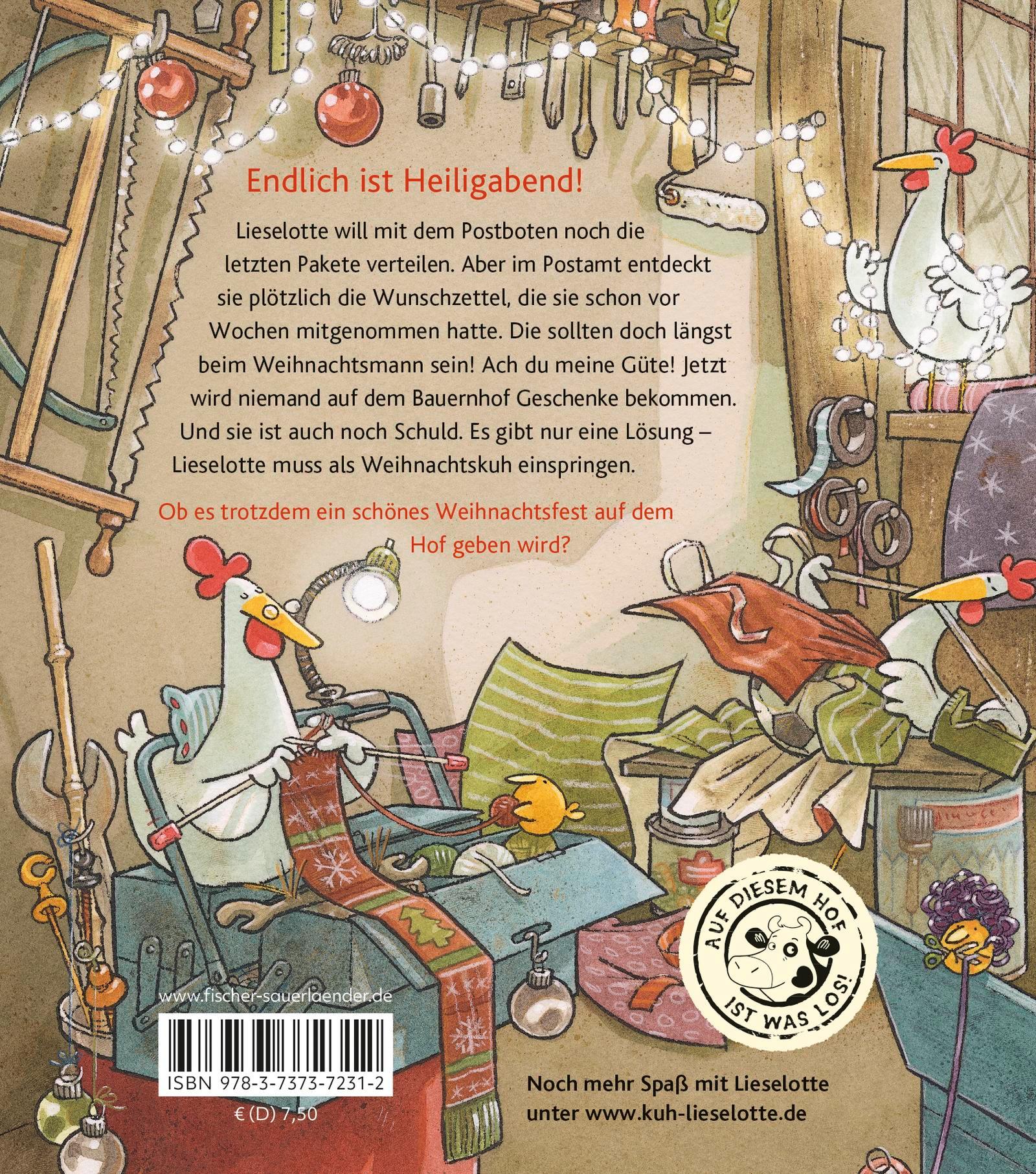 Rückseitencover Lieselotte Weihnachtskuh Mini