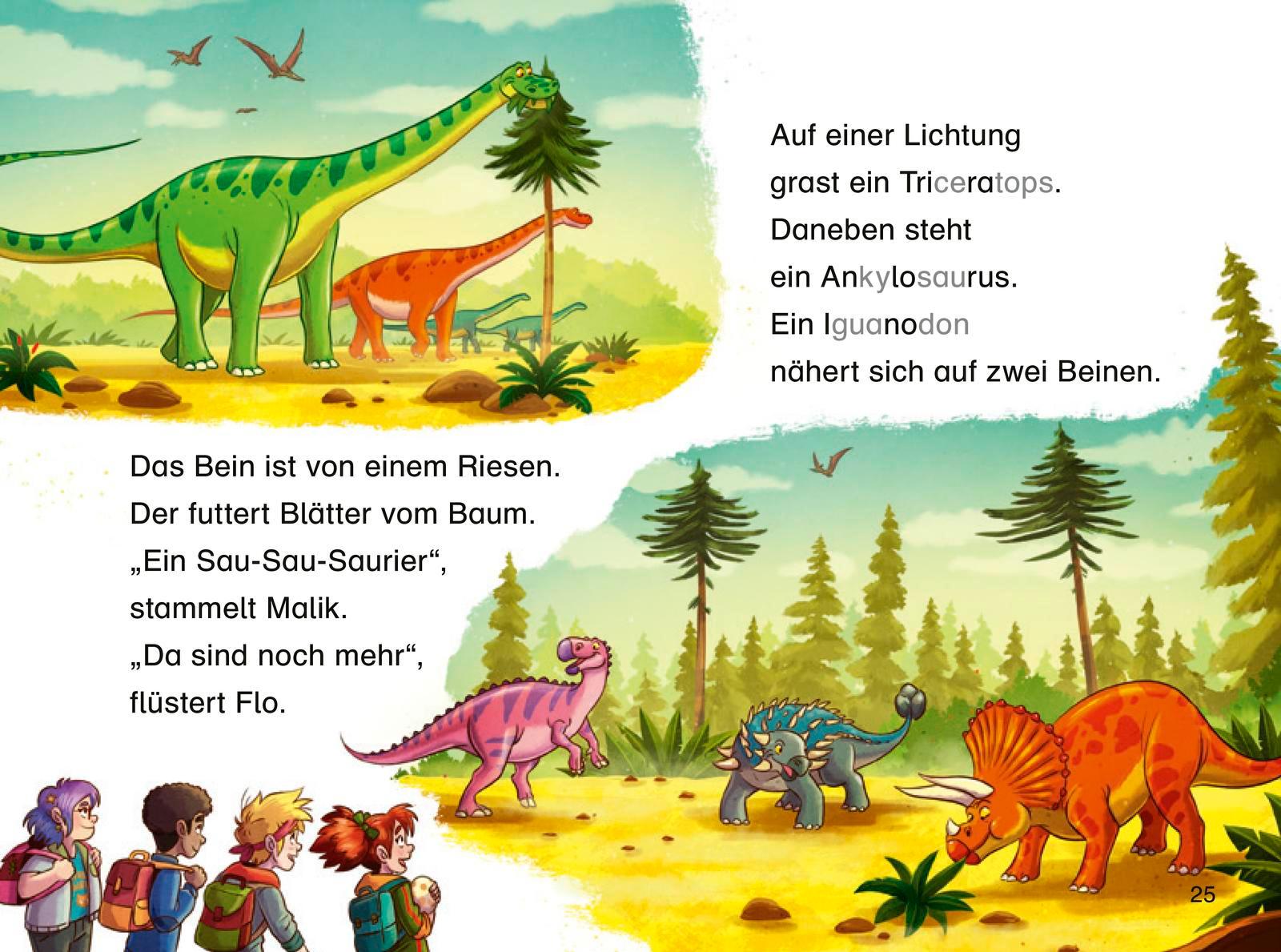Beispielinhalt (Bild) Duden Leseprofi - Dino-Baby in großer Gefahr, 1. Klasse
