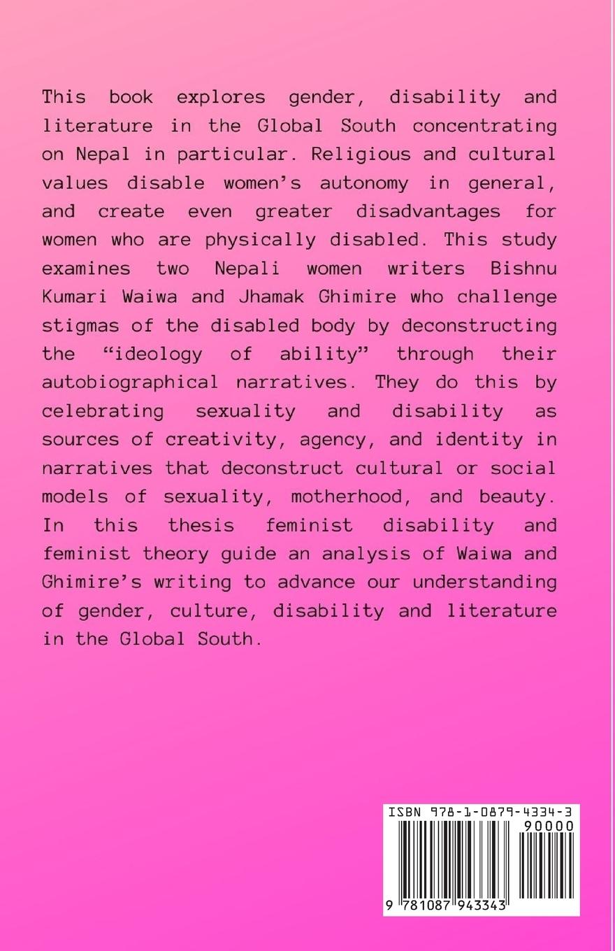 Rückseitencover Gender, Disability, and Literature