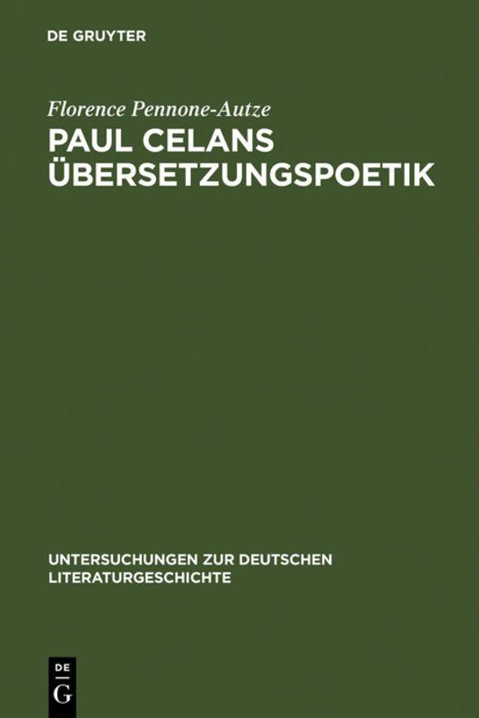 Vorderes Coverbild Paul Celans Übersetzungspoetik