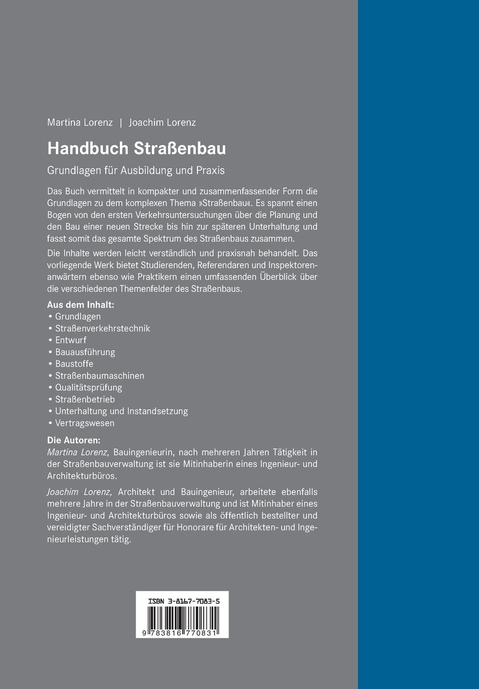 Rückseitencover Handbuch Straßenbau.