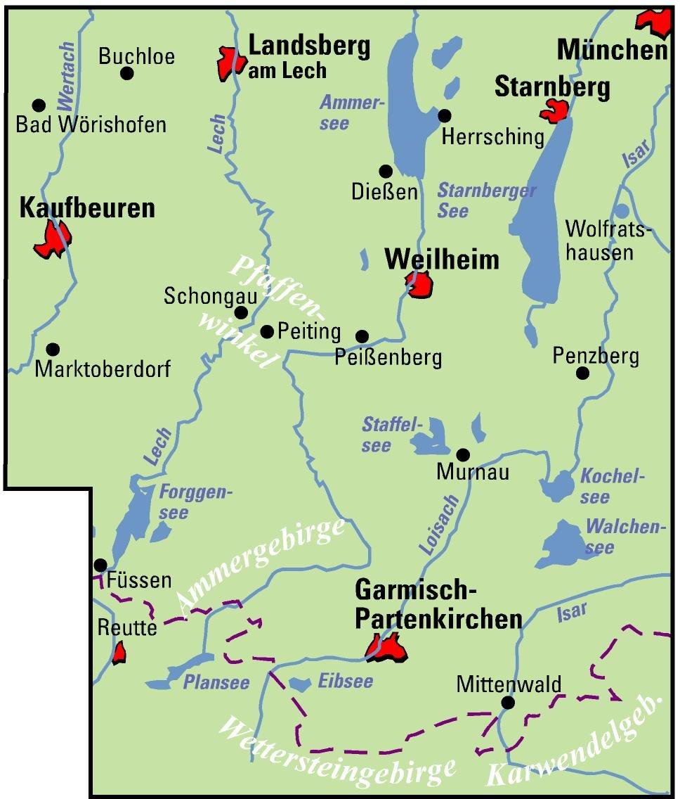Beispielinhalt (Bild) ADFC-Regionalkarte Bayerische Seen, 1:75.000, reiß- und wetterfest, mit kostenlosem GPS-Download der Touren via BVA-website oder Karten-App