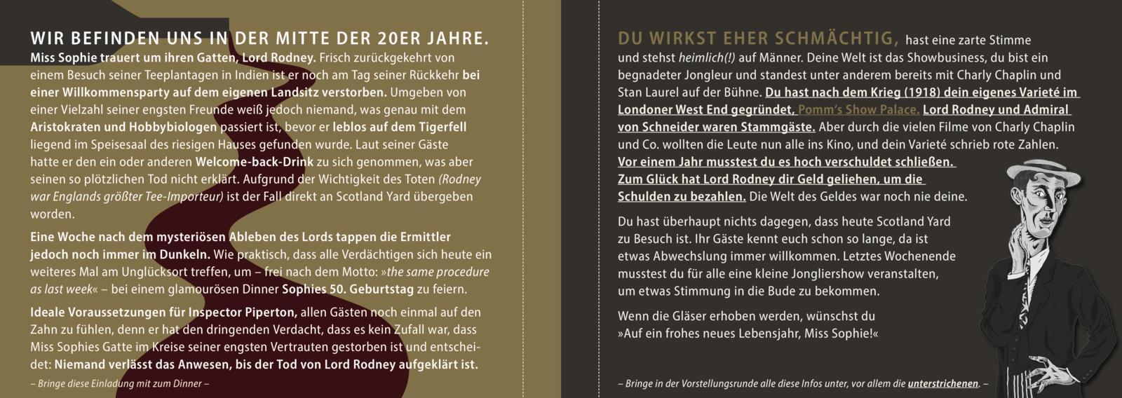 Beispielinhalt (Bild) Krimi-Dinner-Buch: Dinner for One