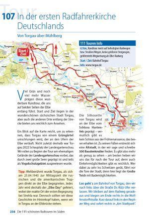 Beispielinhalt (Bild) Die 111 schönsten Radtouren in Deutschlands Süden, E-Bike geeignet, kostenloser GPX-Tracks-Download aller 111 Radtouren