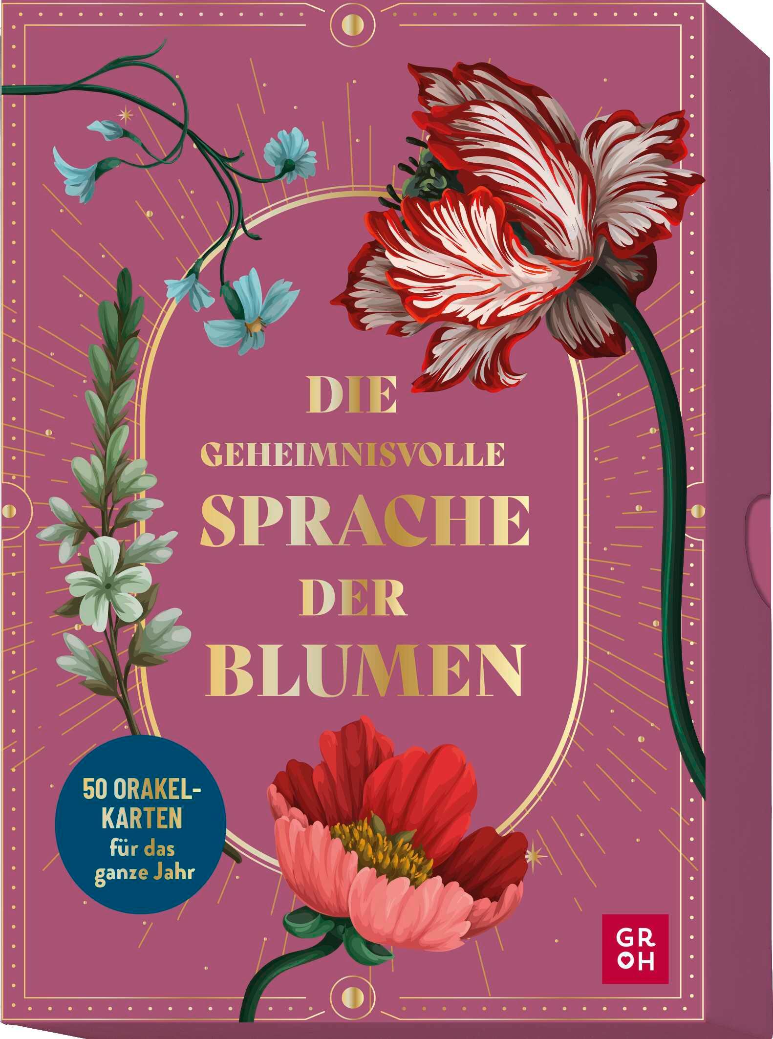Vorderes Coverbild Die geheimnisvolle Sprache der Blumen - 50 Orakelkarten für das ganze Jahr