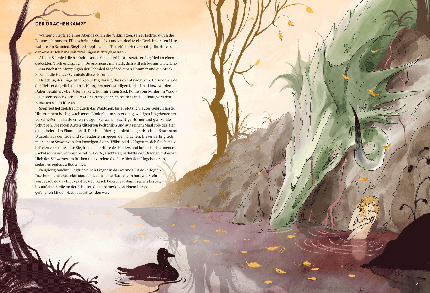 Beispielinhalt (Bild) Siegfried der Drachentöter