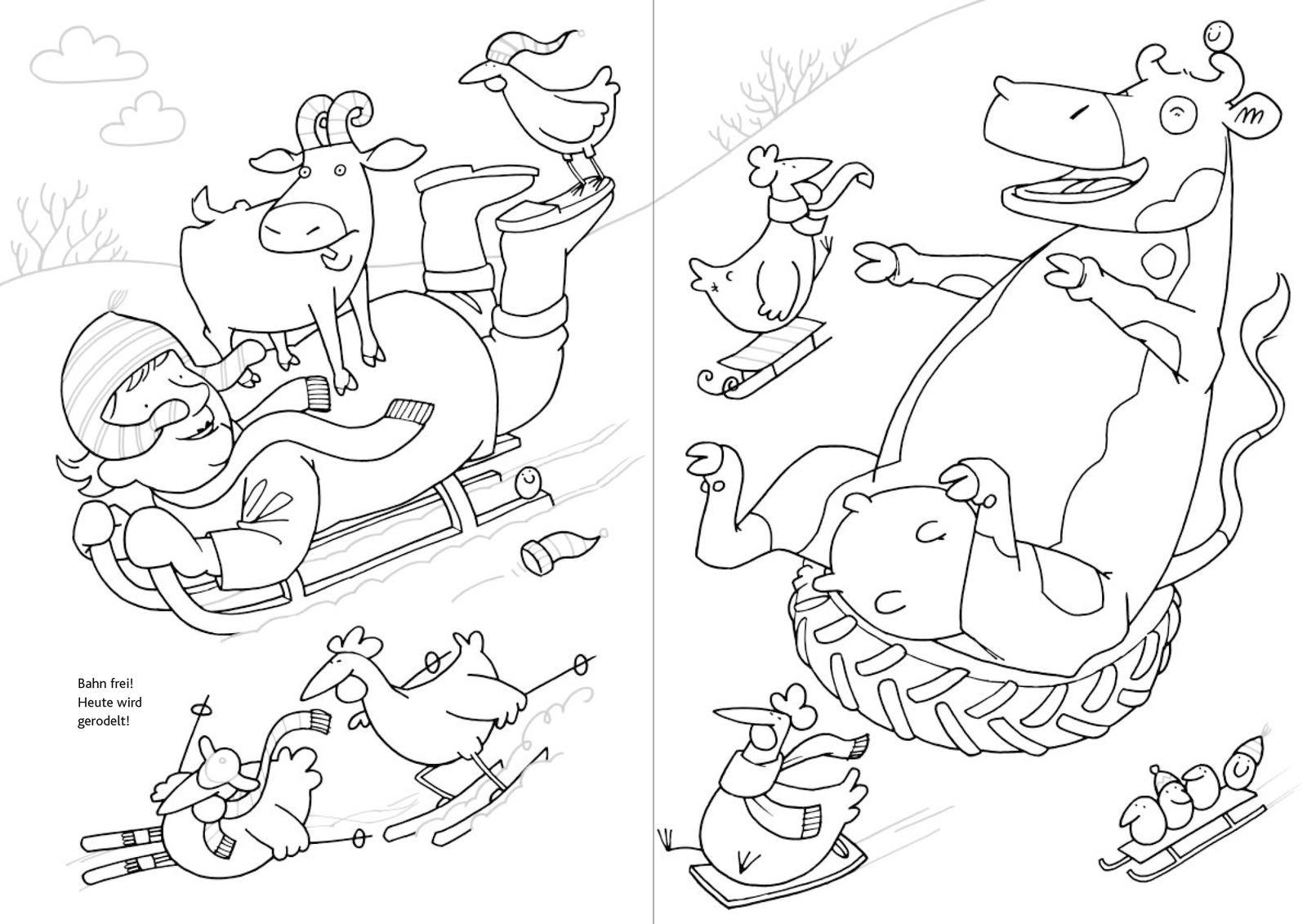 Beispielinhalt (Bild) Mein Lieselotte Weihnachts-Malbuch