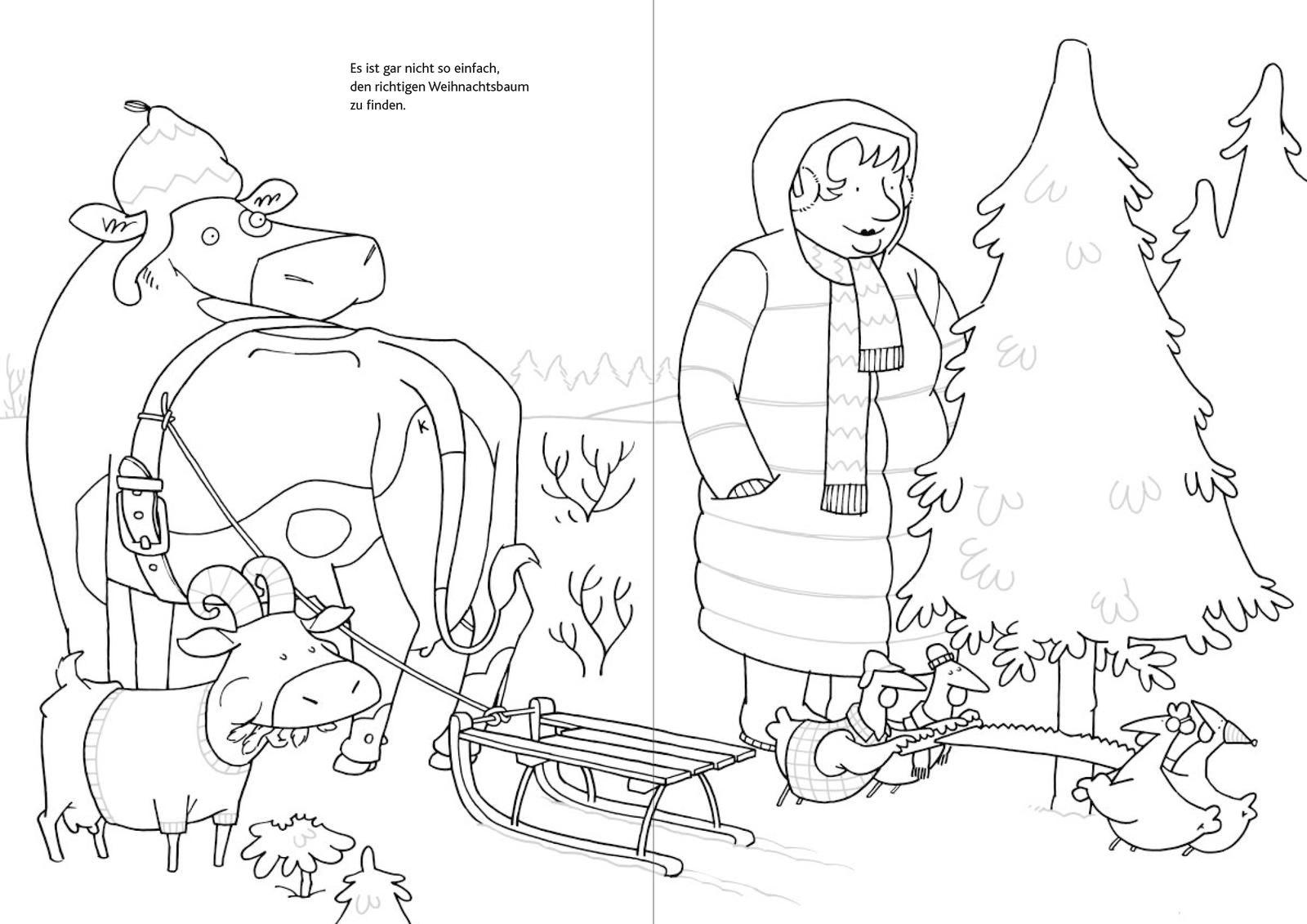 Beispielinhalt (Bild) Mein Lieselotte Weihnachts-Malbuch